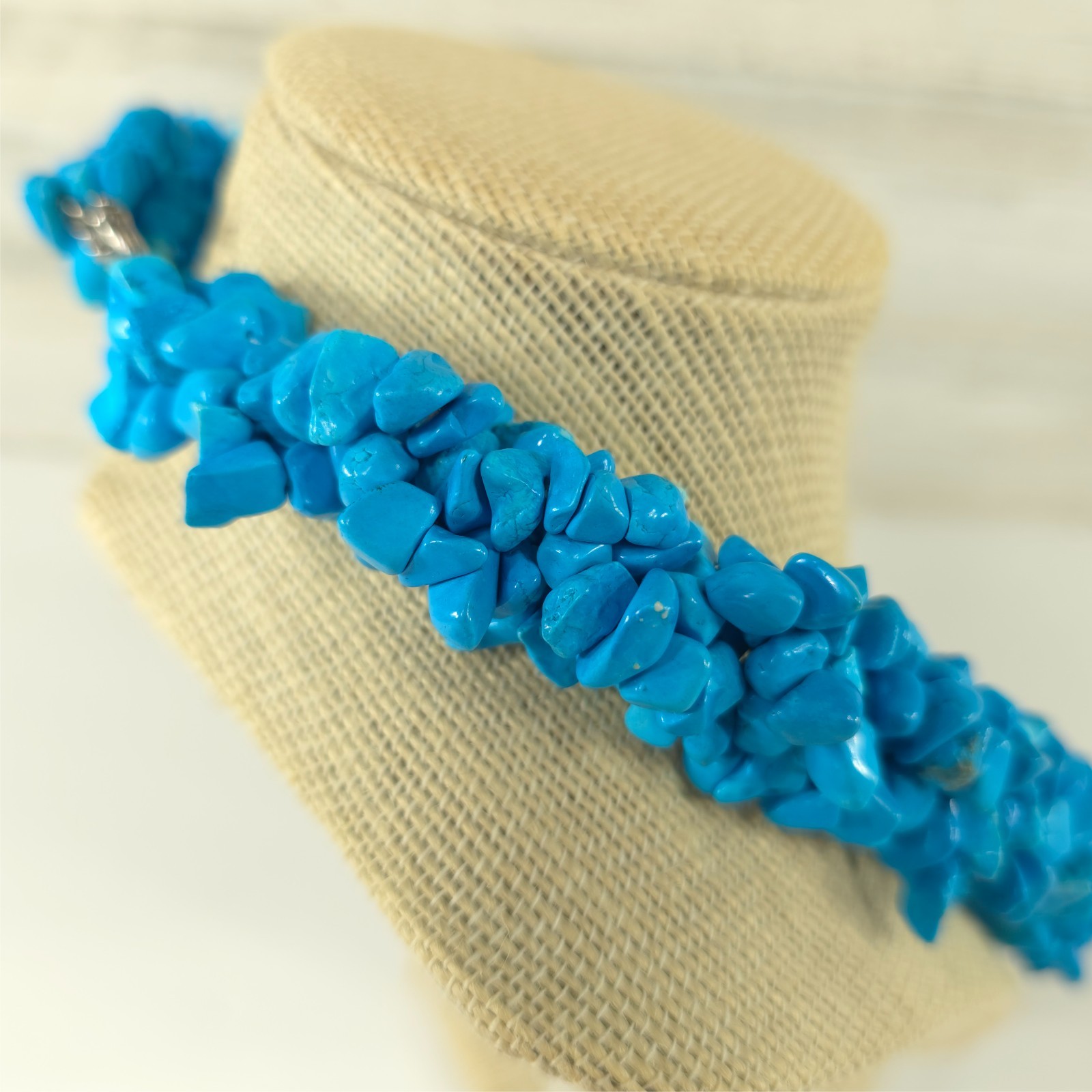 VINTAGE CAROLYN Pollack Sterling Silver .925 BLUE Turquoise Necklace 21 in *EUC*