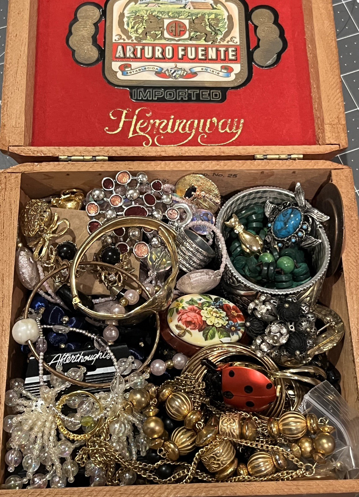 Vintage Box Lot COSTUME JEWELRY 40+ Pieces All Wearable & Nice
