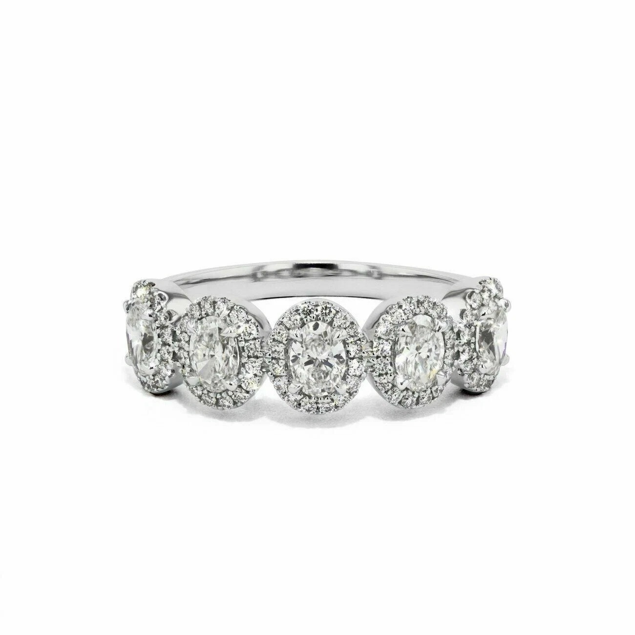 1.36CT Oval Cut Lab Created Diamond Wedding Bridal 14Ct White Gold Finish Ring