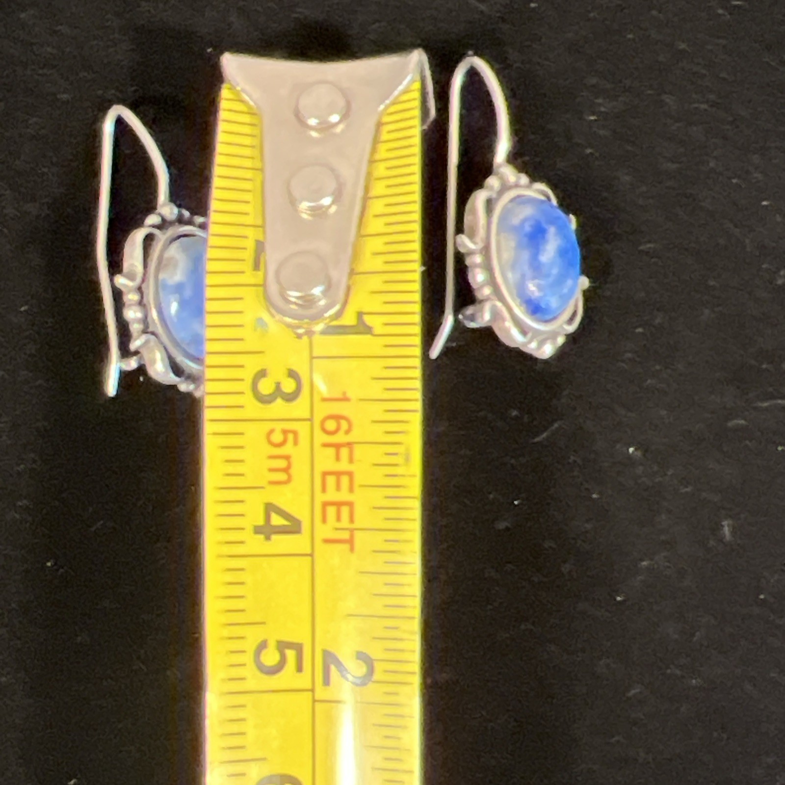 Southwest Sterling Silver 925 Blue Denim Sodalite Earrings 4.7 Gr.