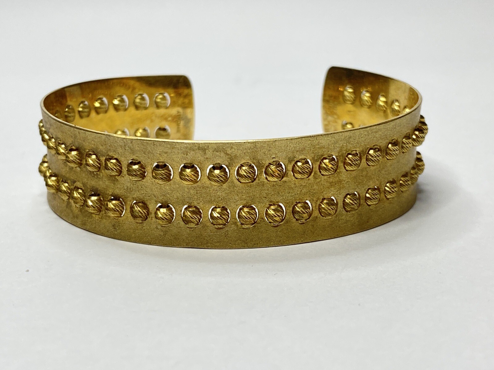 Vintage Athomie Italy 925 Silver Cuff Bracelet Gold Tone Designer Rare
