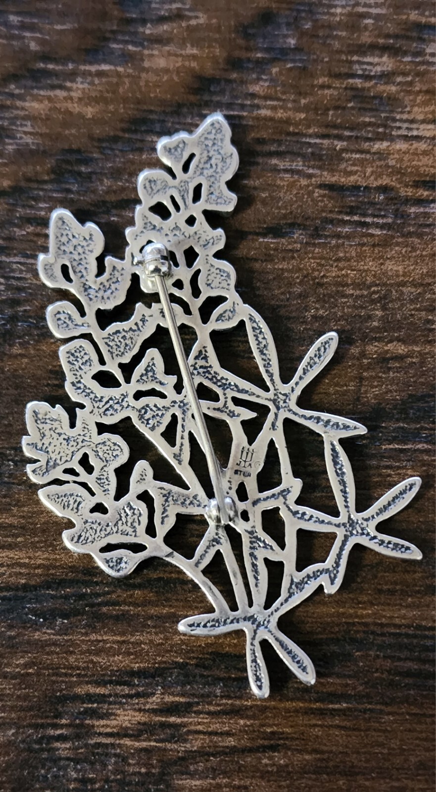 Retired James Avery LARGE Texas Bluebonnet Brooch Pin 2.25″ Approx. NEAT!