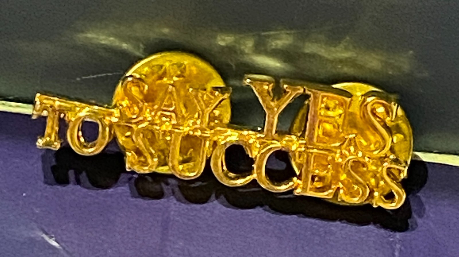 Lapel Pin SAY YES TO SUCCESS Gold BUSINESS Pin Brooch
