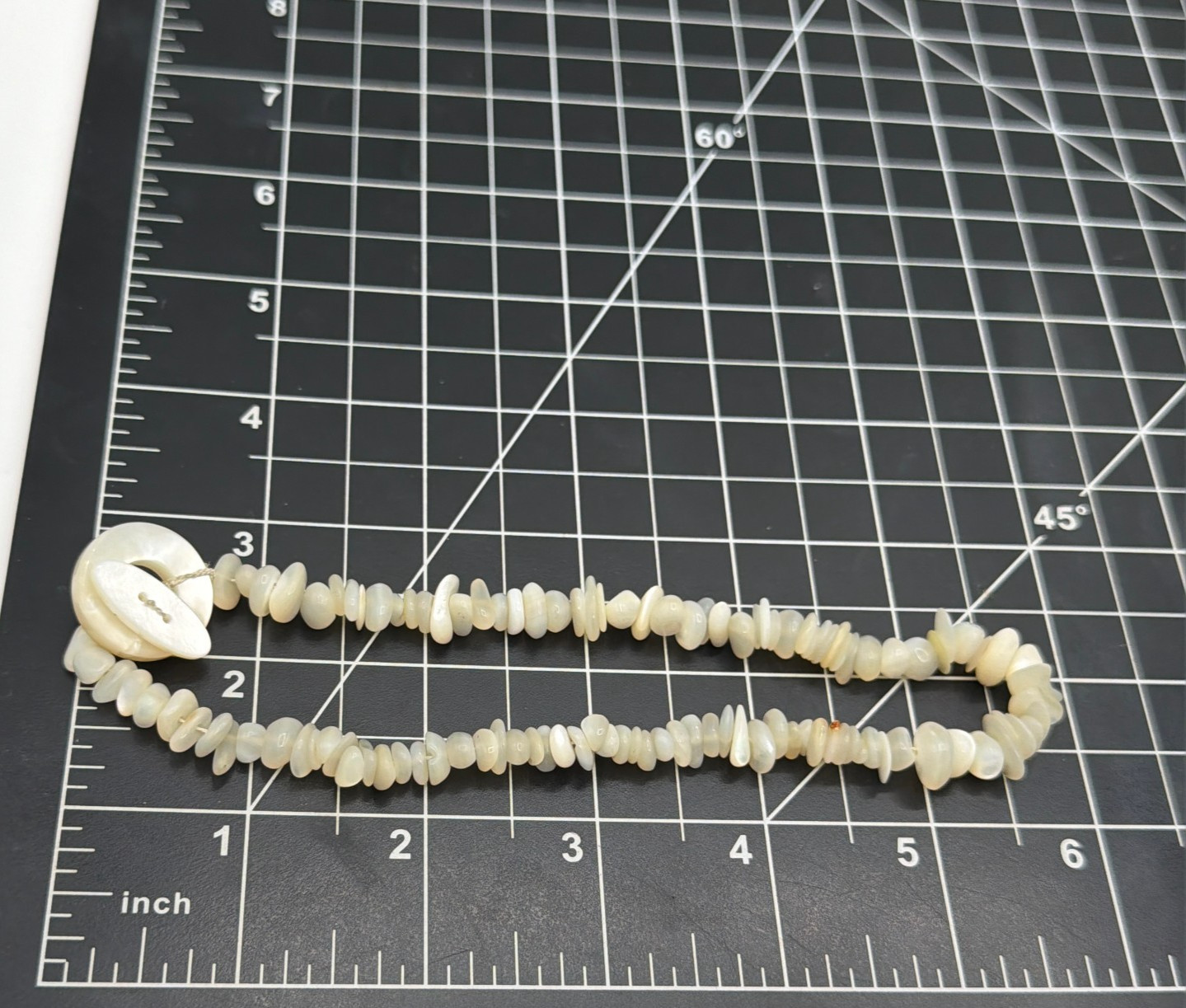 Vintage Natural Shell Necklace White Heishi Beads Boho Beach Style Jewelry 12 In