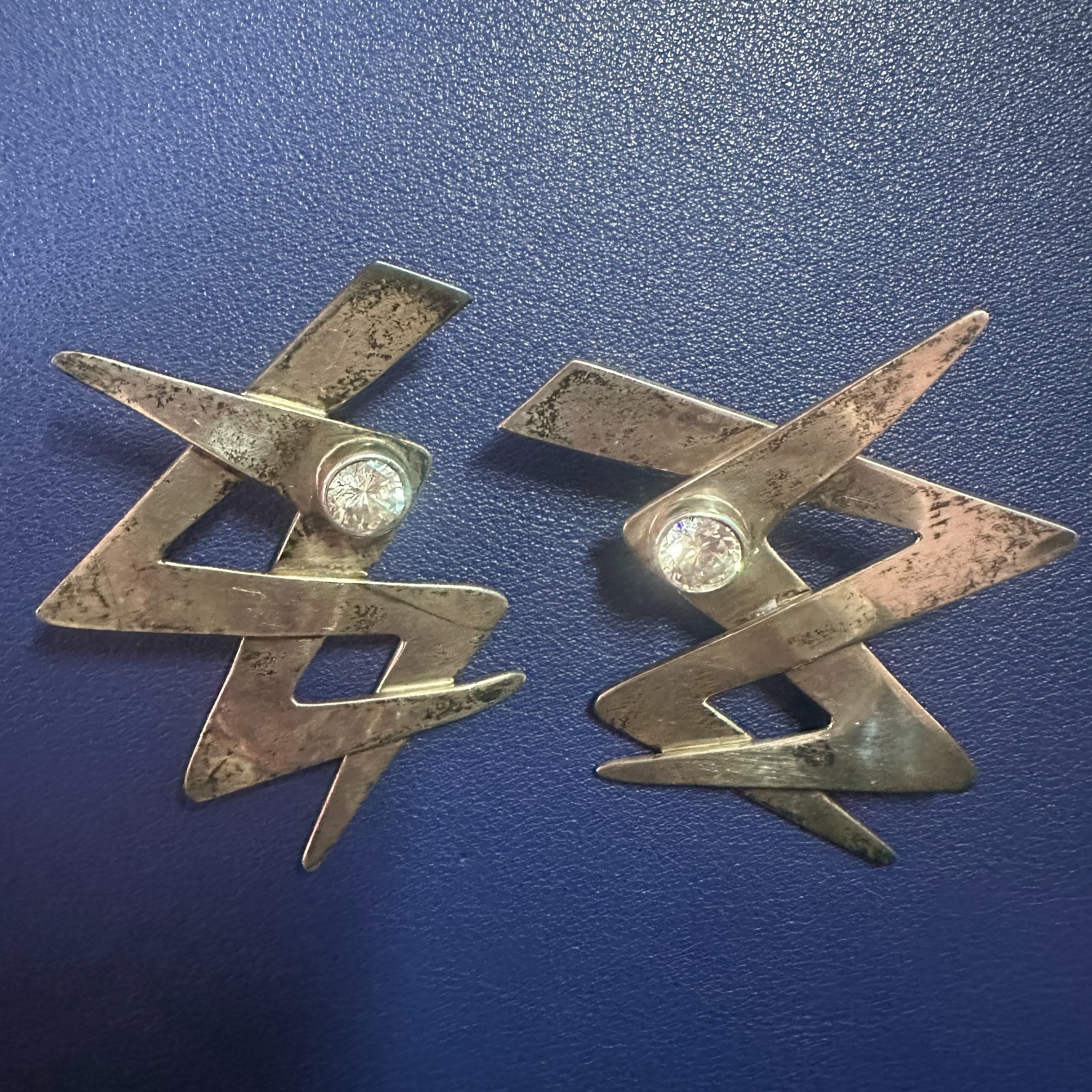 40g Vintage Taxco Mexico 925 Sterling Silver Star Earrings CZ – Wow Factor