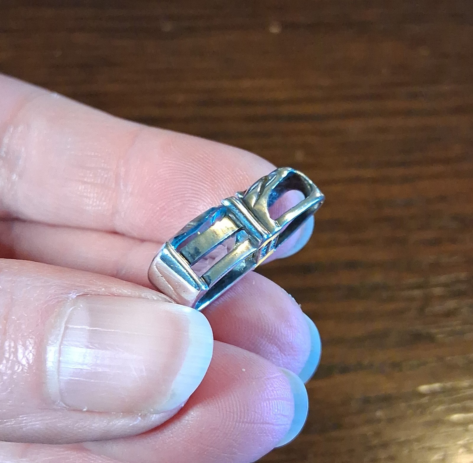 Vintage 1990s Sterling Blue Topaz & Sapphire Pendant 4.8g See Pics/Description