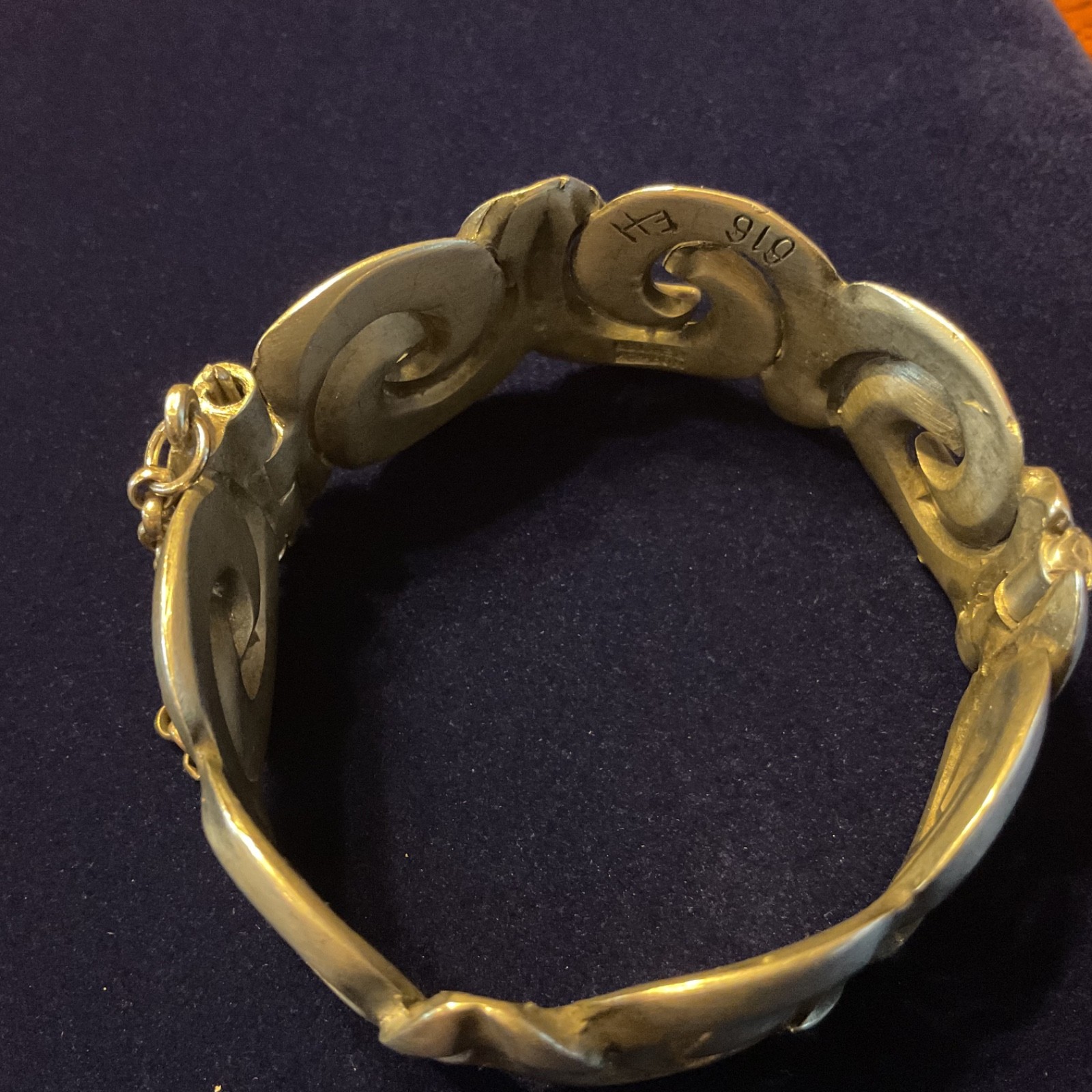 VTG Pewter Norway Bracelet Cuff Eivind Hillestad EH Modernist MCM Mid Century