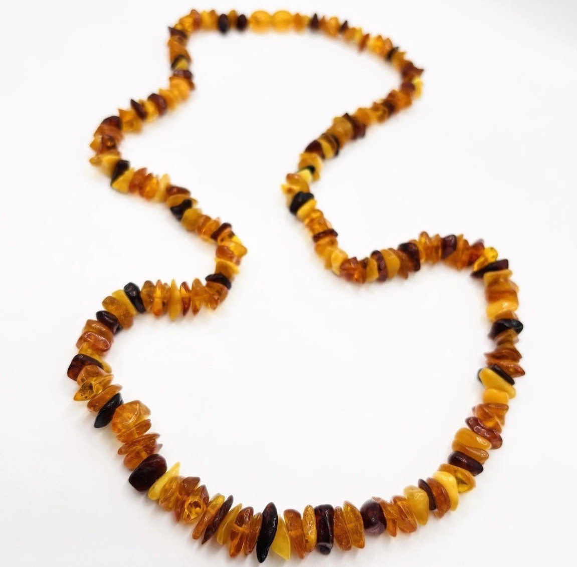 Vintage Baltic Amber Nugget Bead Necklace 22” – 19 Grams