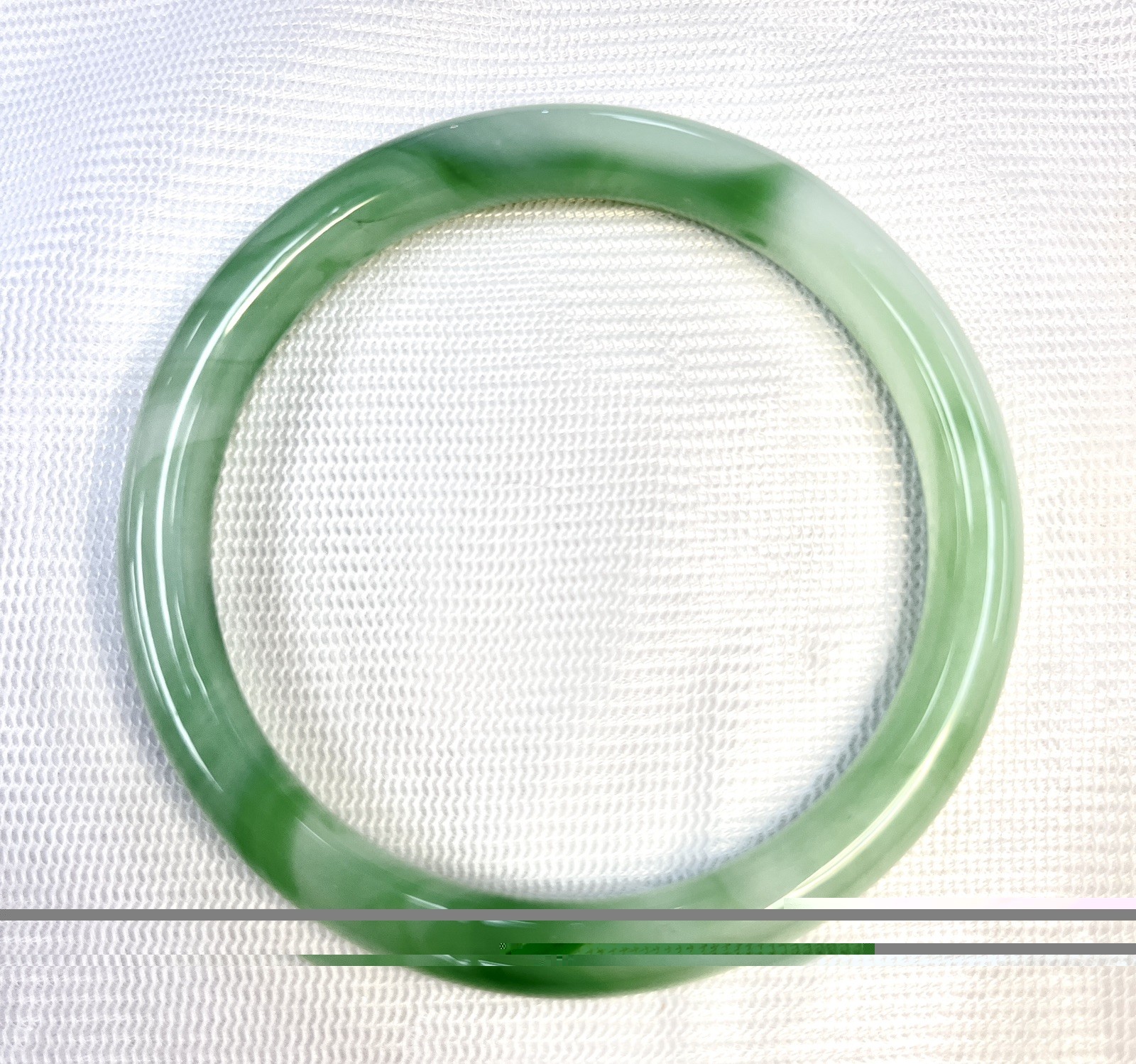 Vintage Green Jade Bangle Bracelet 70s Style Jadeite – Size 60 mm