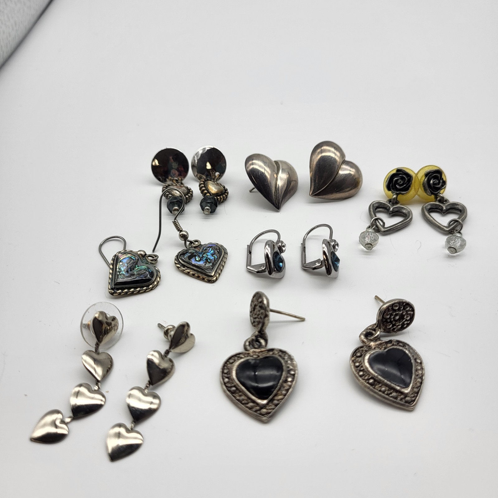 Fabulous Heart earrings Lot Collection Pierced stud dangle Anniversary Love