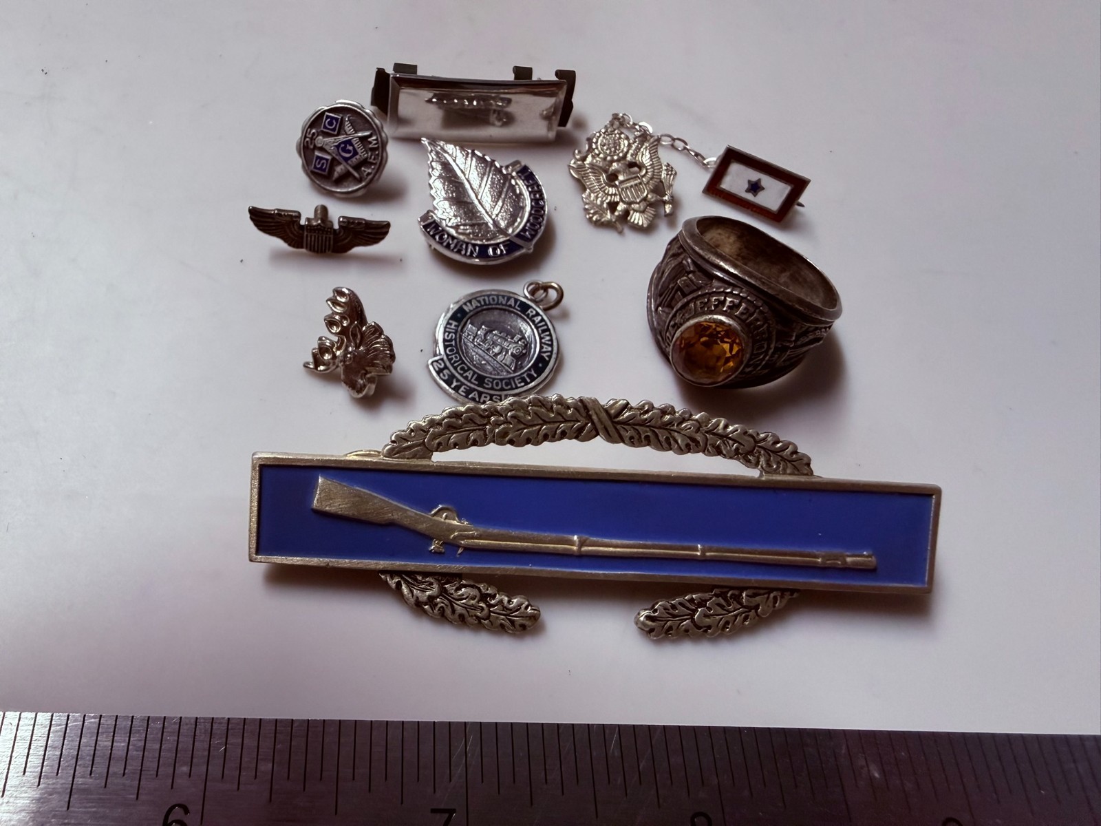 Collection Lot Great Vintage Sterling Silver Fraternal Military ETC Jewelry – X2
