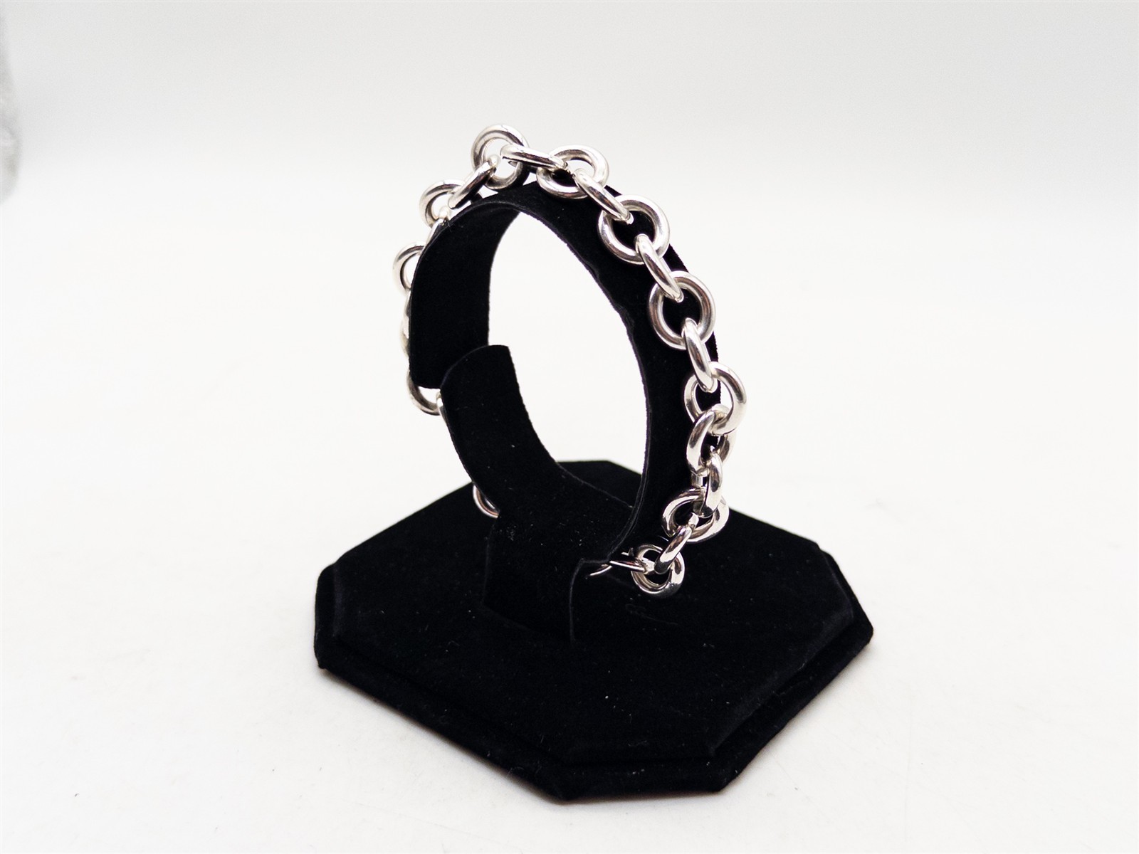 Estate $600 10mm O LINK Sterling Silver 7.5″ Bracelet for CHARMS or AS IS 30g