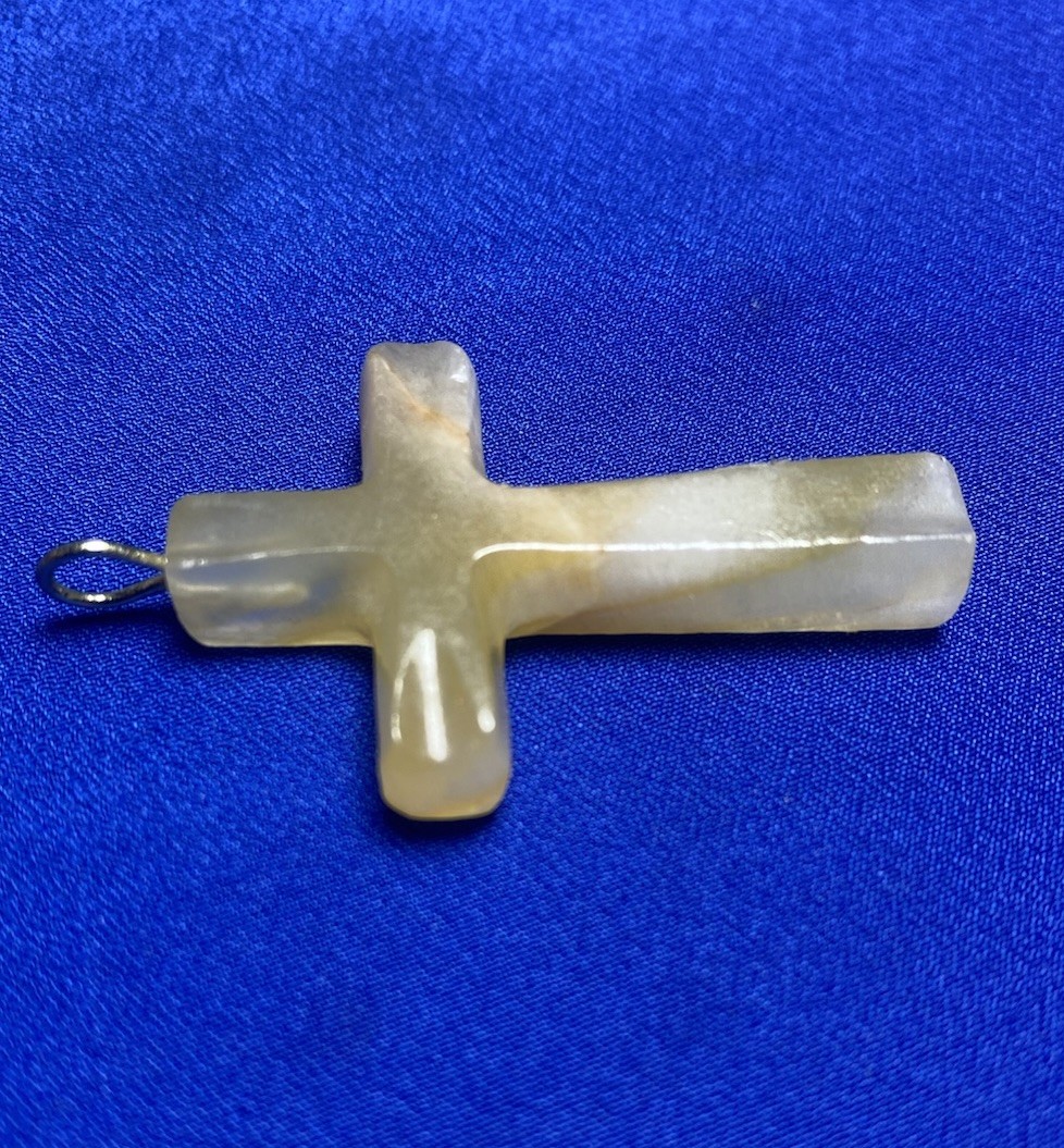 VINTAGE Cross Pendant –Shell/Mother-of-Pearl– 1.75”– Buyer to Confirm Material
