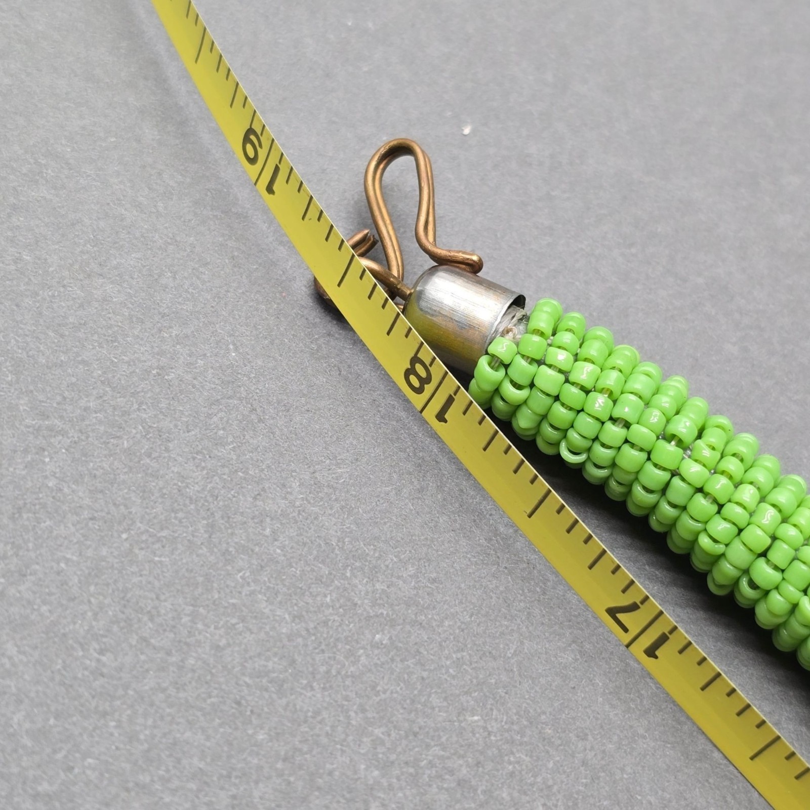 African Beadwork Rope Necklace Colorful Tribal Statement Seed Bead Jewelry 18″