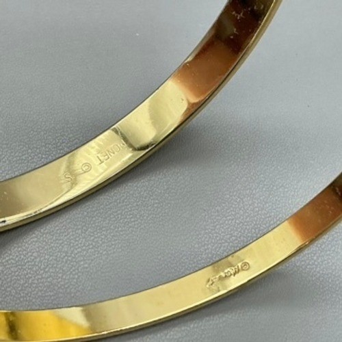 Monet Bangle Bracelet Women Gold Tone Etched Smooth Stackable Jewelry 7.25 In