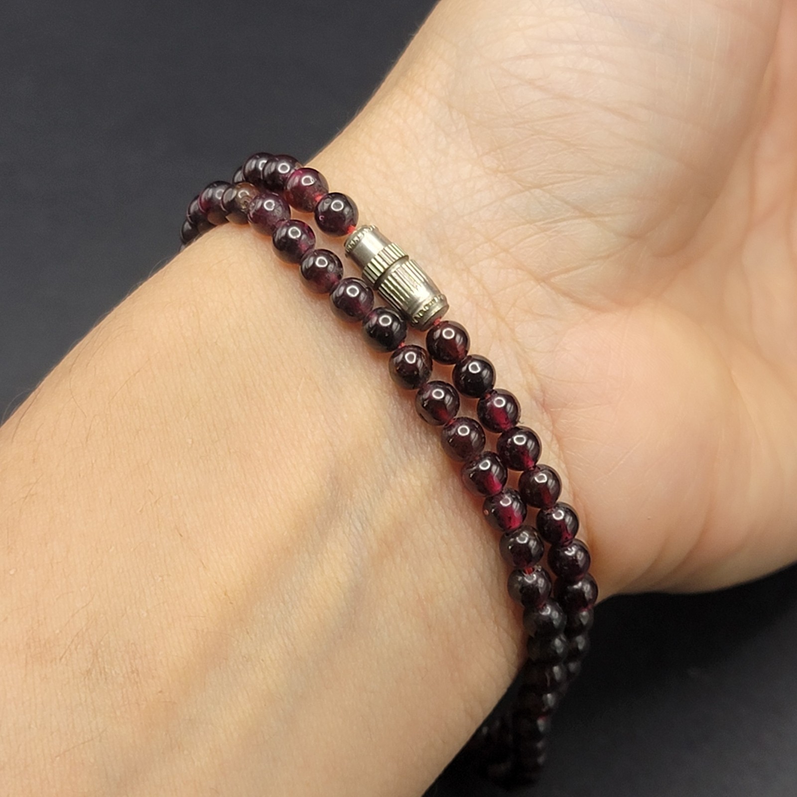 Natural Garnet Bead Necklace 4mm Red Stone Strand Choker Double Wrap Bracelet