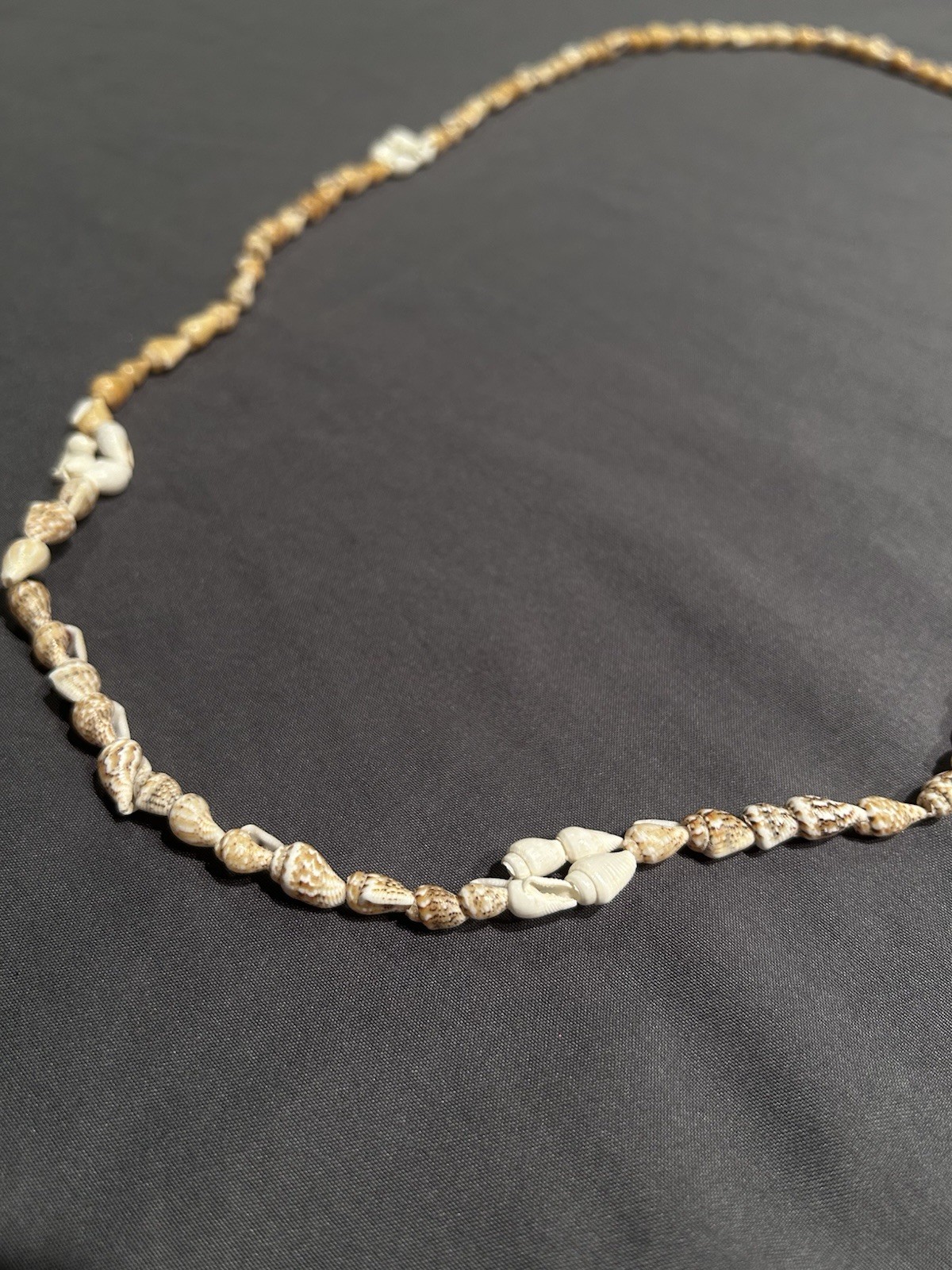 Vintage Natural Mixed Sea Shell Lei Strand Necklace