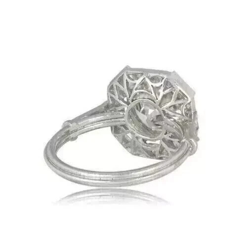 3Ct Art Deco Style Round Cut Lab Created Diamond 925 Silver Anniversary Ring