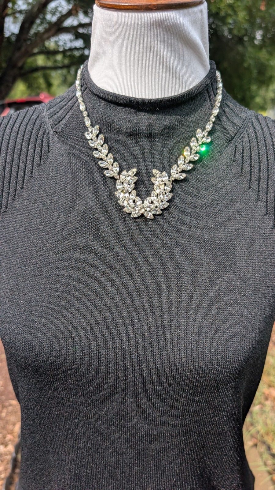 Fabulous vintage CHRISTIAN DIOR by KRAMER rhinestone adjust. statement necklace
