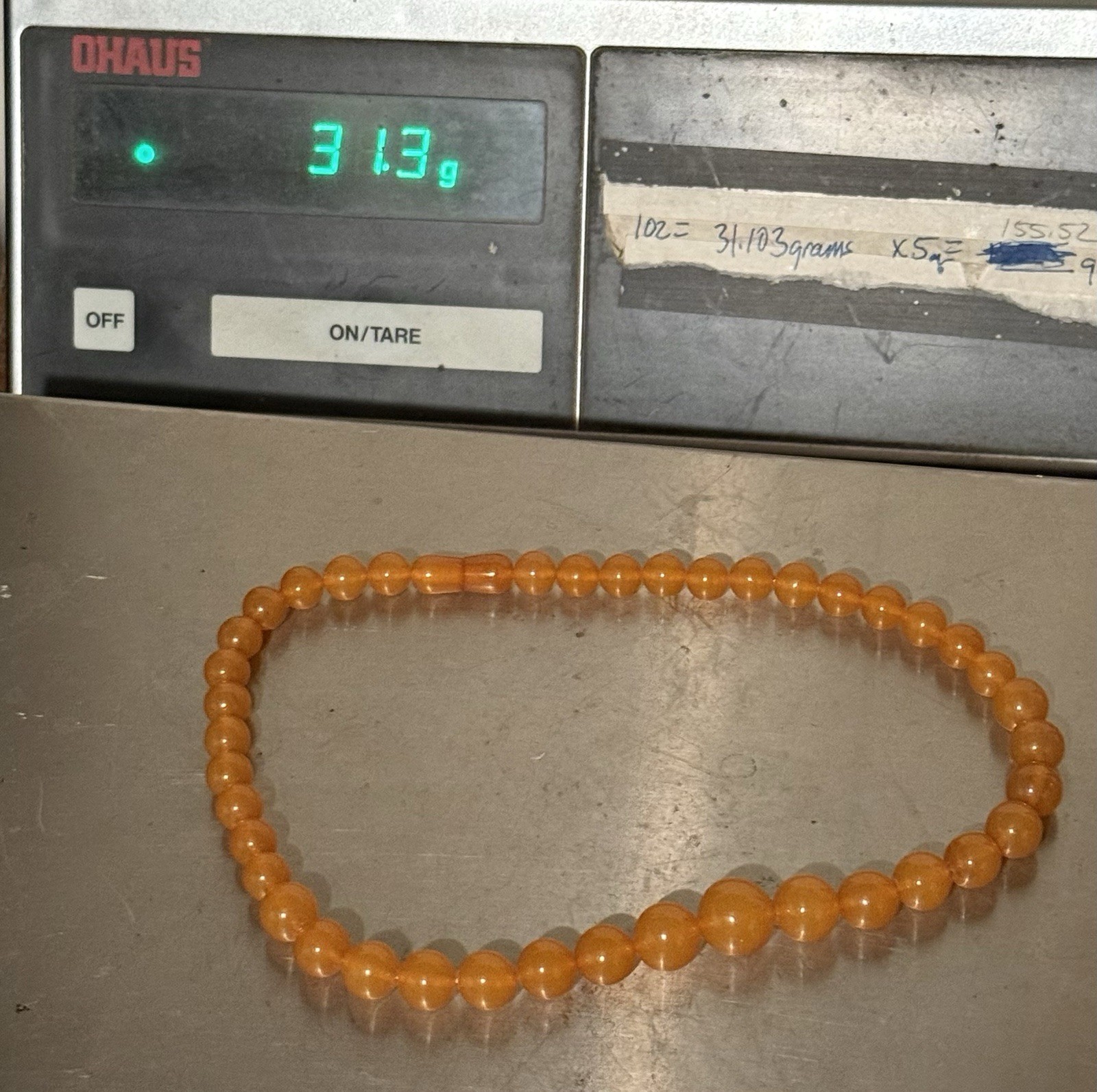 Butterscotch Egg Yolk Amber Graduated Round Beads Necklace 9.65mm-15.53mm 31.3g