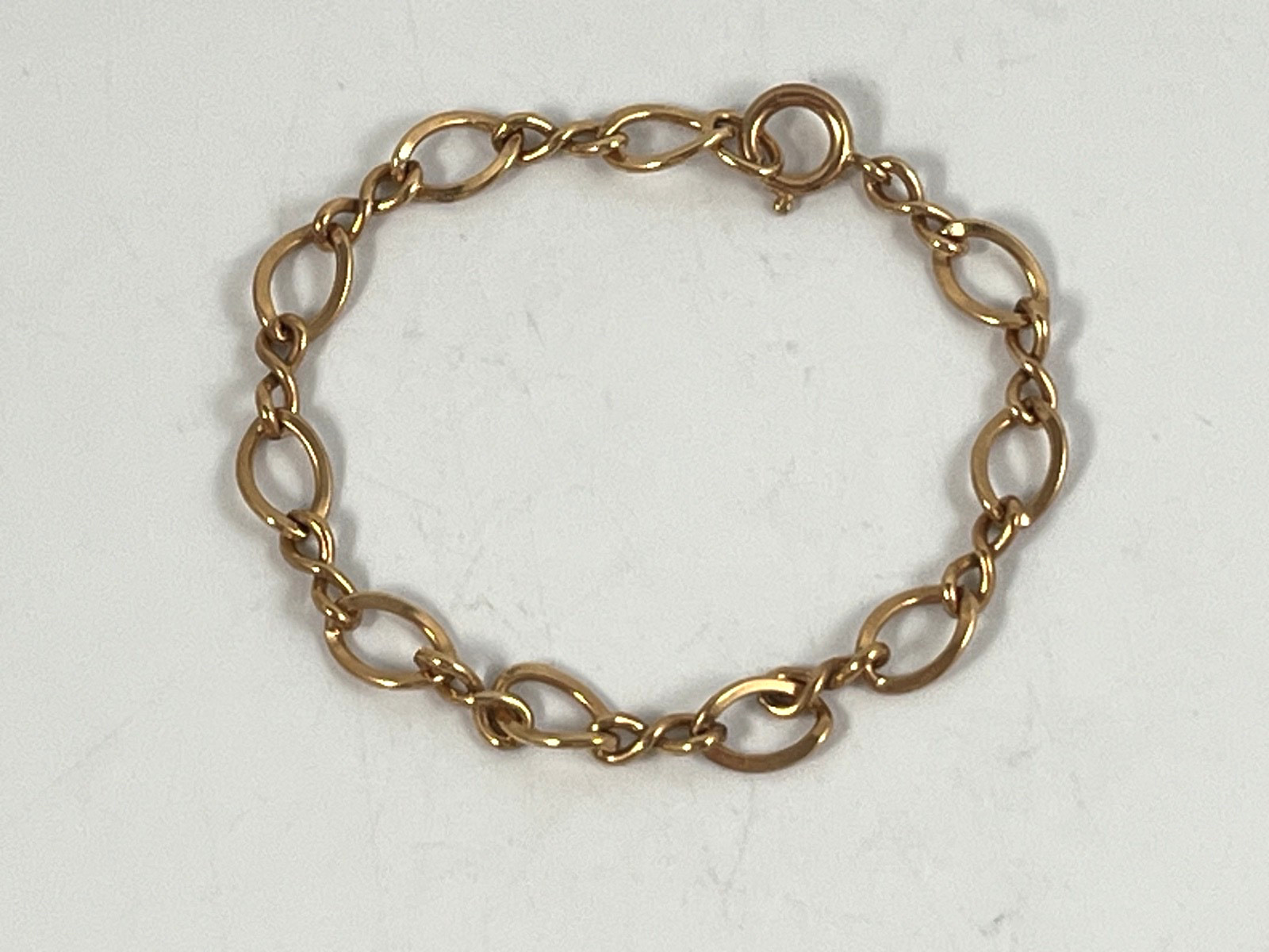 1/20 12KGF GOLD FILLED CHAIN VINTAGE BRACELET 7″