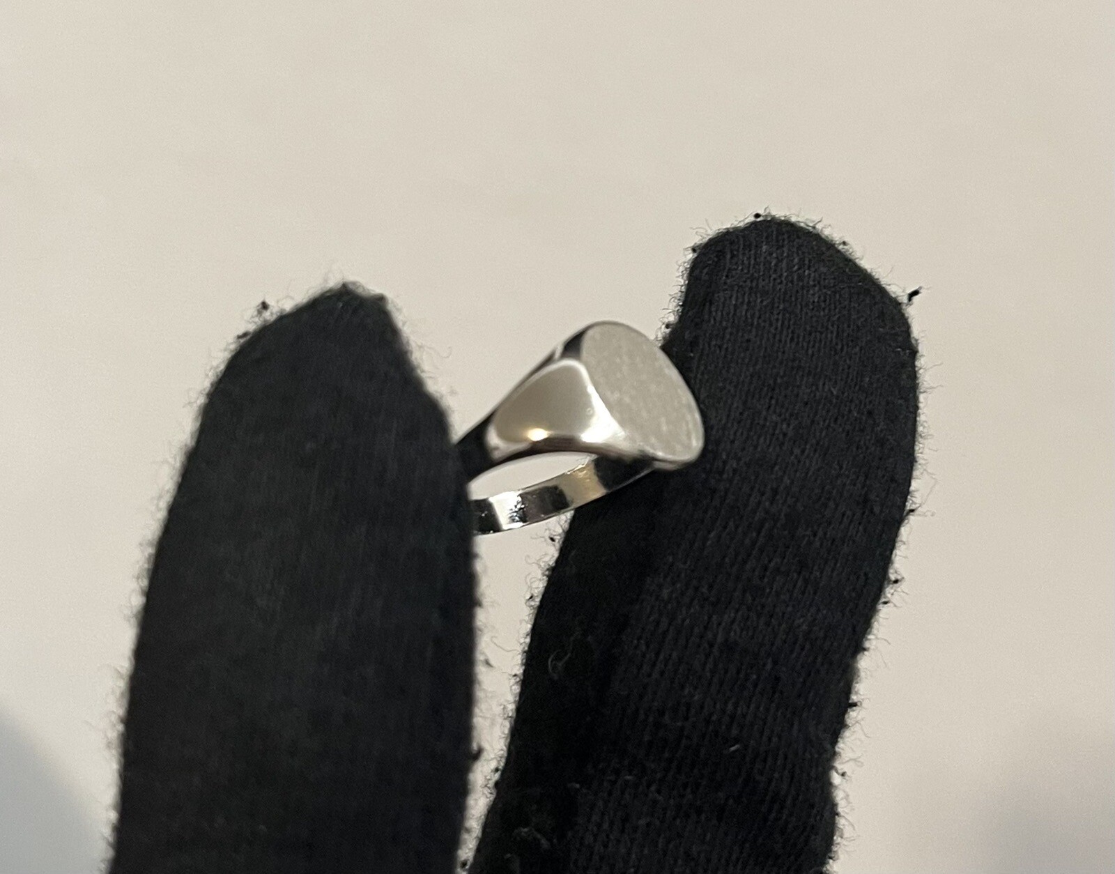 Sterling Silver Plain Signet Ring Large 10.2mm Sz 4.75 No Monogram Victorian