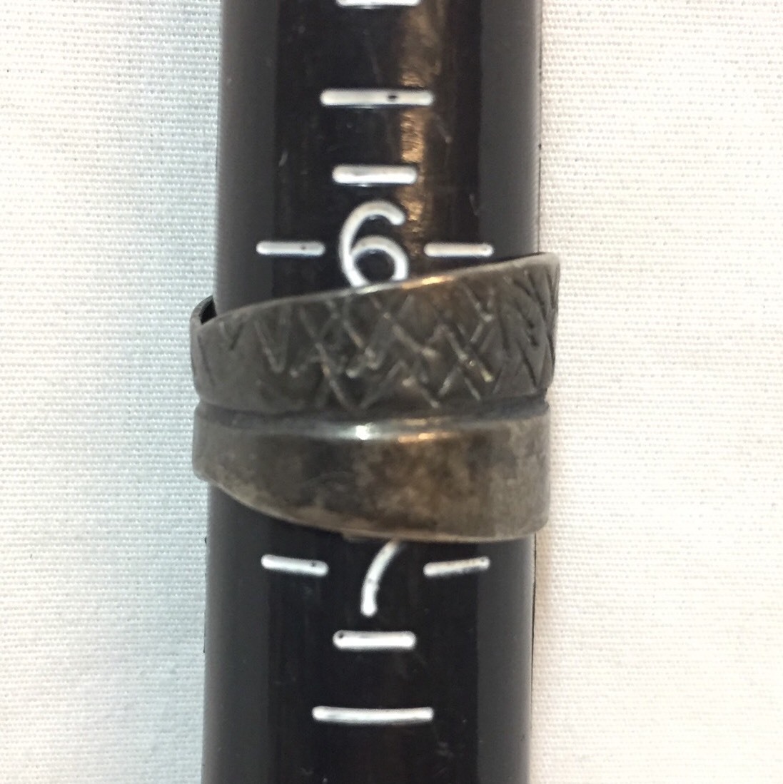Antique Sterling Silver Ring Marked 925 Solid Band No Stone Hash Marks Jewelry