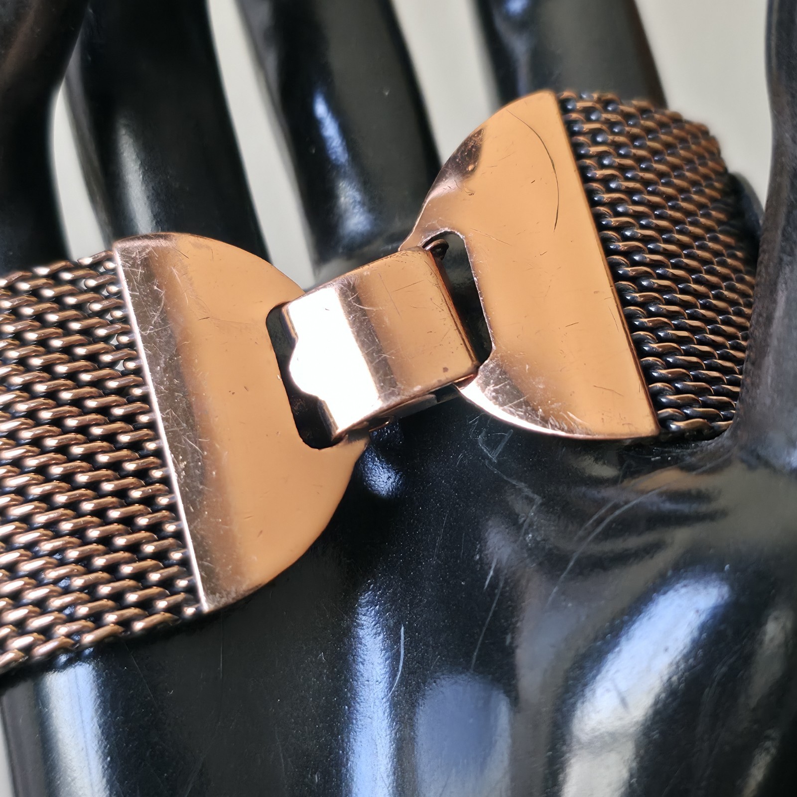 COPPER MESH COIN Bracelet MEDALLION STATEMENT