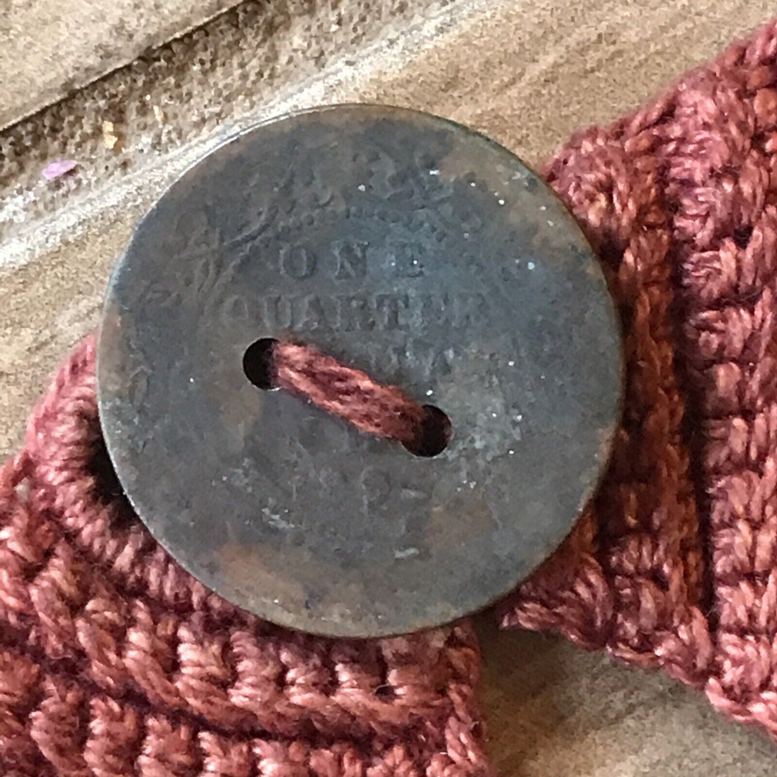 Vintage Tribal￼ Brown Naga Bead Necklace, India Quarter Coin Closure