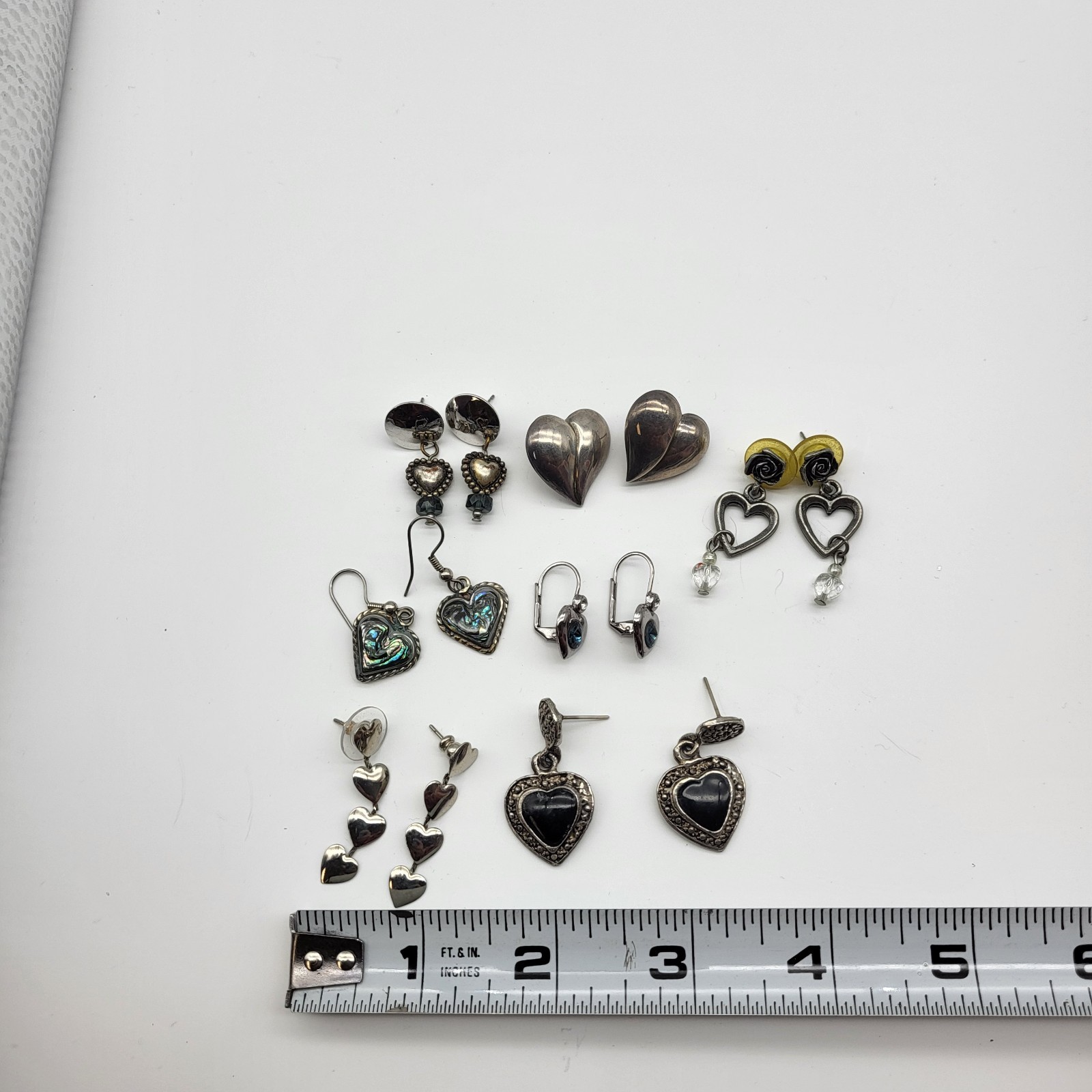 Fabulous Heart earrings Lot Collection Pierced stud dangle Anniversary Love