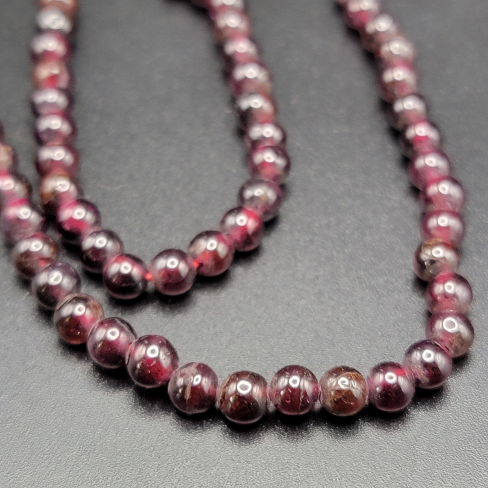 Natural Garnet Bead Necklace 4mm Red Stone Strand Choker Double Wrap Bracelet