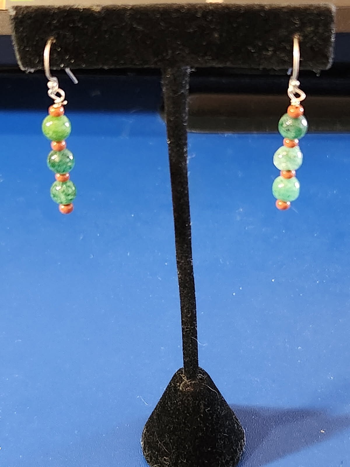Sterling Silver Jade Dangle Earrings