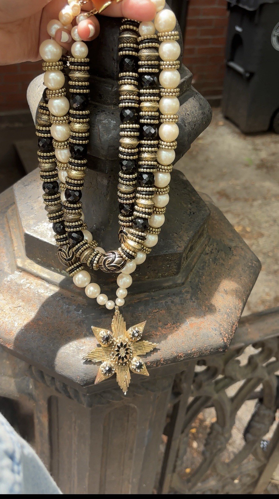 Vintage Pearls & Beads 3 Layer Necklace