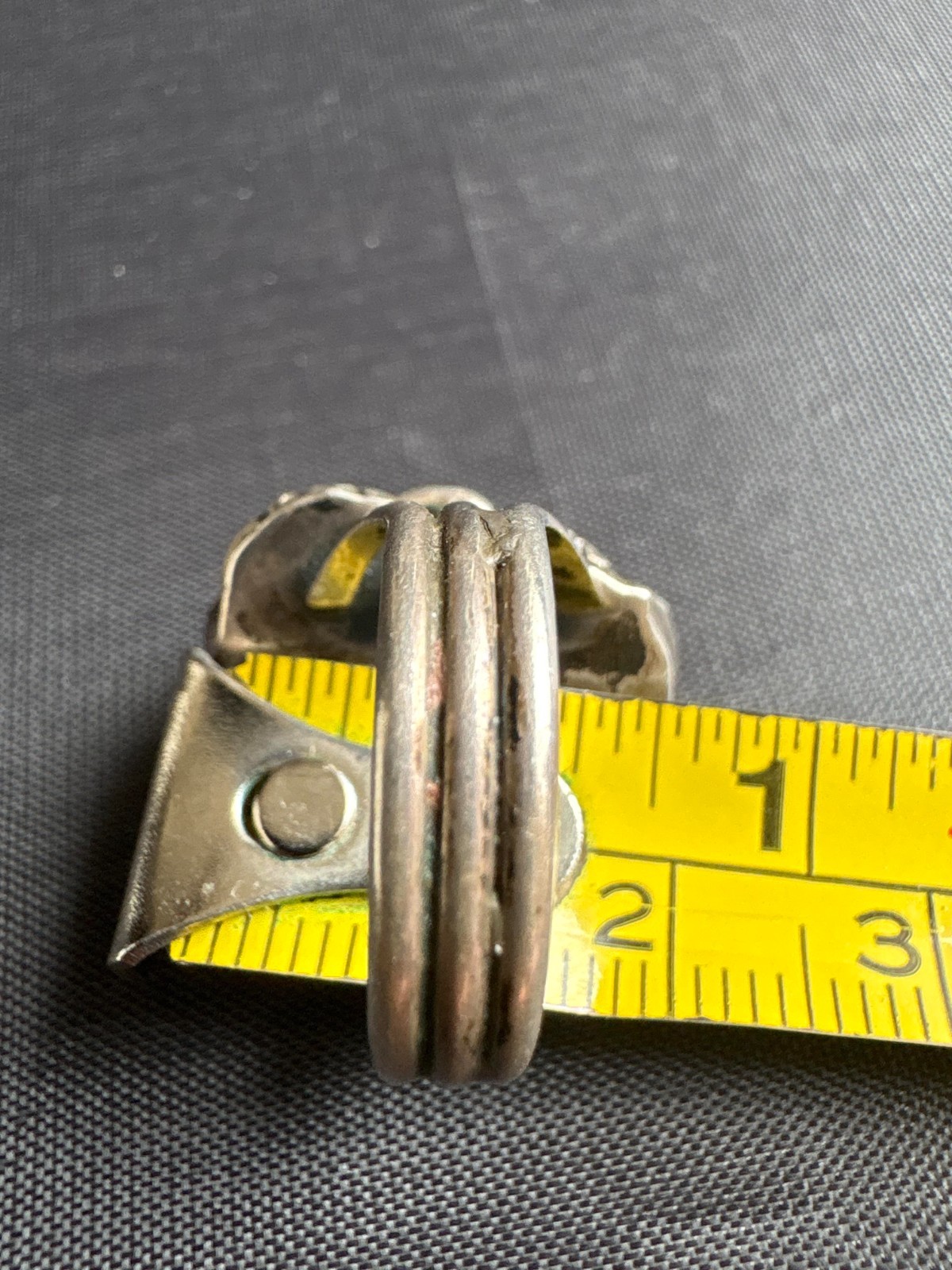 Vintage Silver Native American JW Turquoise & Coral Ring Size 6.5 US