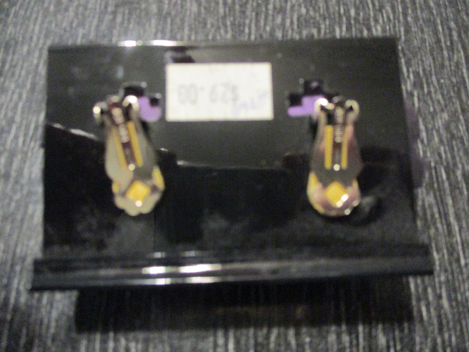 Vintage Designer Artisan Signed Jeff Lieb Crystal 3D Rose 1-5/8″ Clip Earrings!
