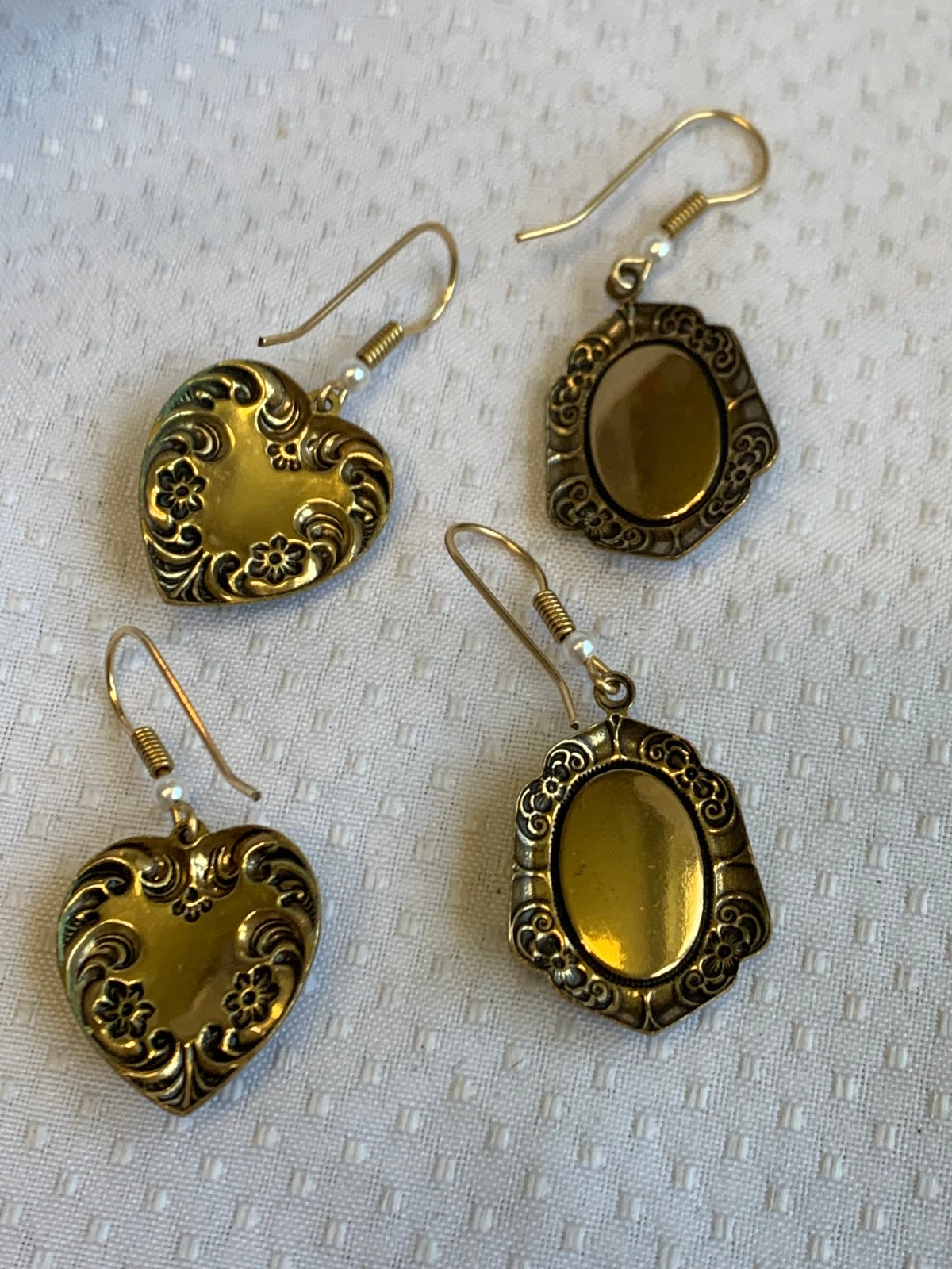 Vintage Cameo Jewelry Lot Lockets Choker Earrings Necklaces Brooches Pins