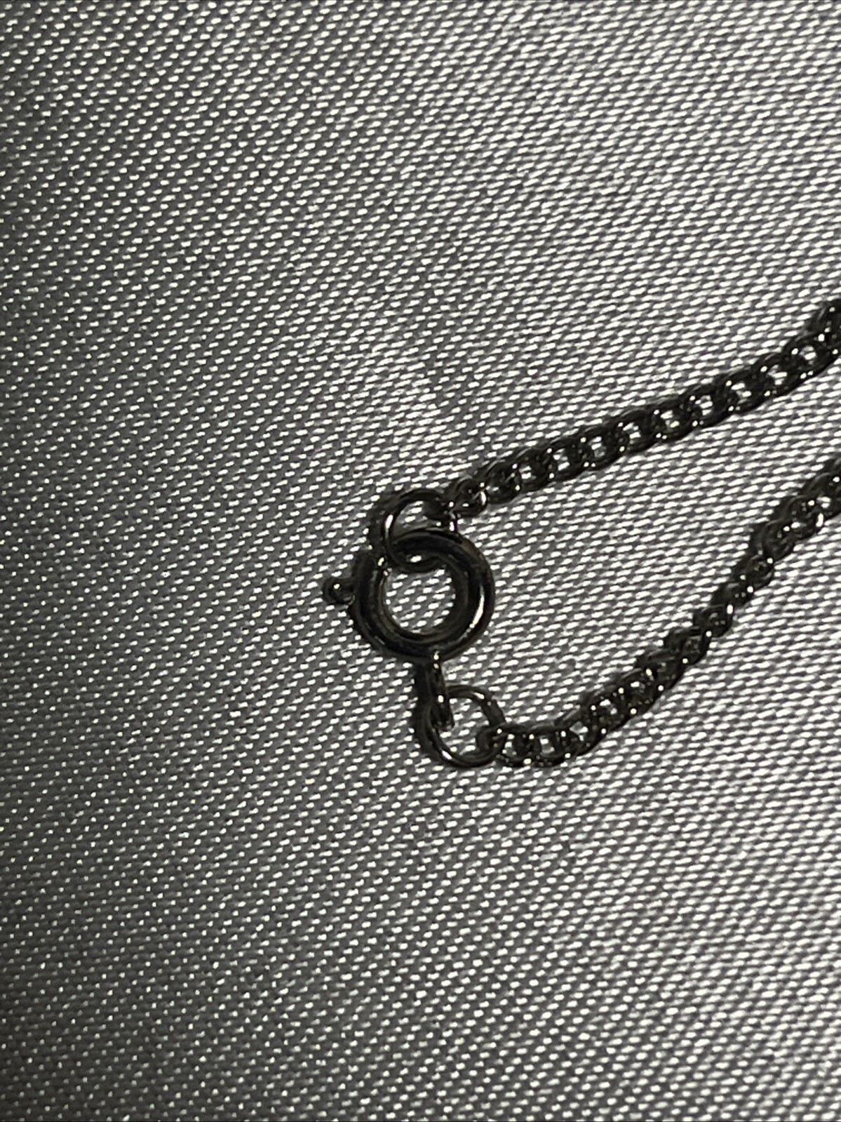 Vintage Pewter Good Luck Charm On Silver Tone Chain 18”