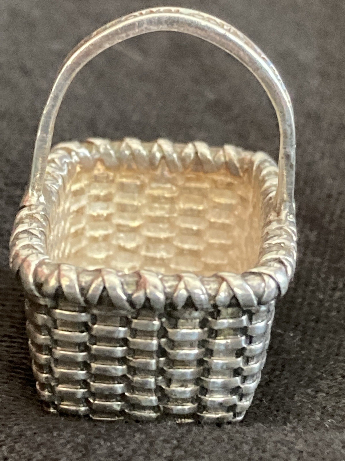 Vtg. FULL NAME HALLMARK BROWN COUNTY BASKET STERLING CHARM NOS RETIRED