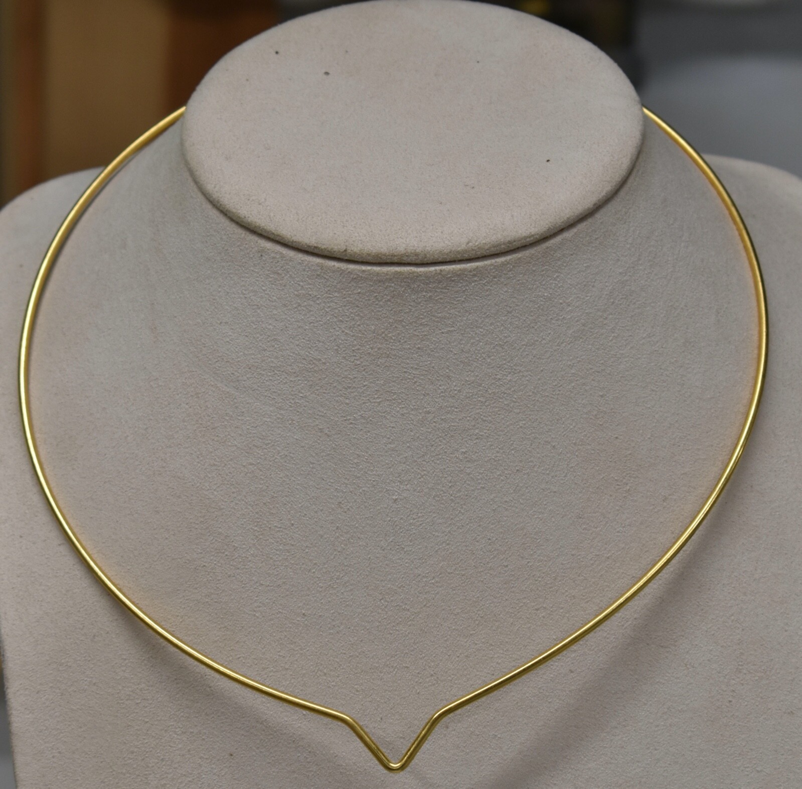 AWESOME METAL CHOKER NECK WIRE ROUND CIRCULAR 12 gauge wire GOLD TONE plated