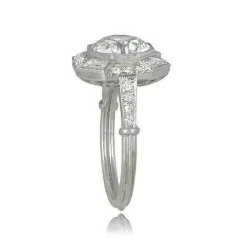 3Ct Art Deco Style Round Cut Lab Created Diamond 925 Silver Anniversary Ring