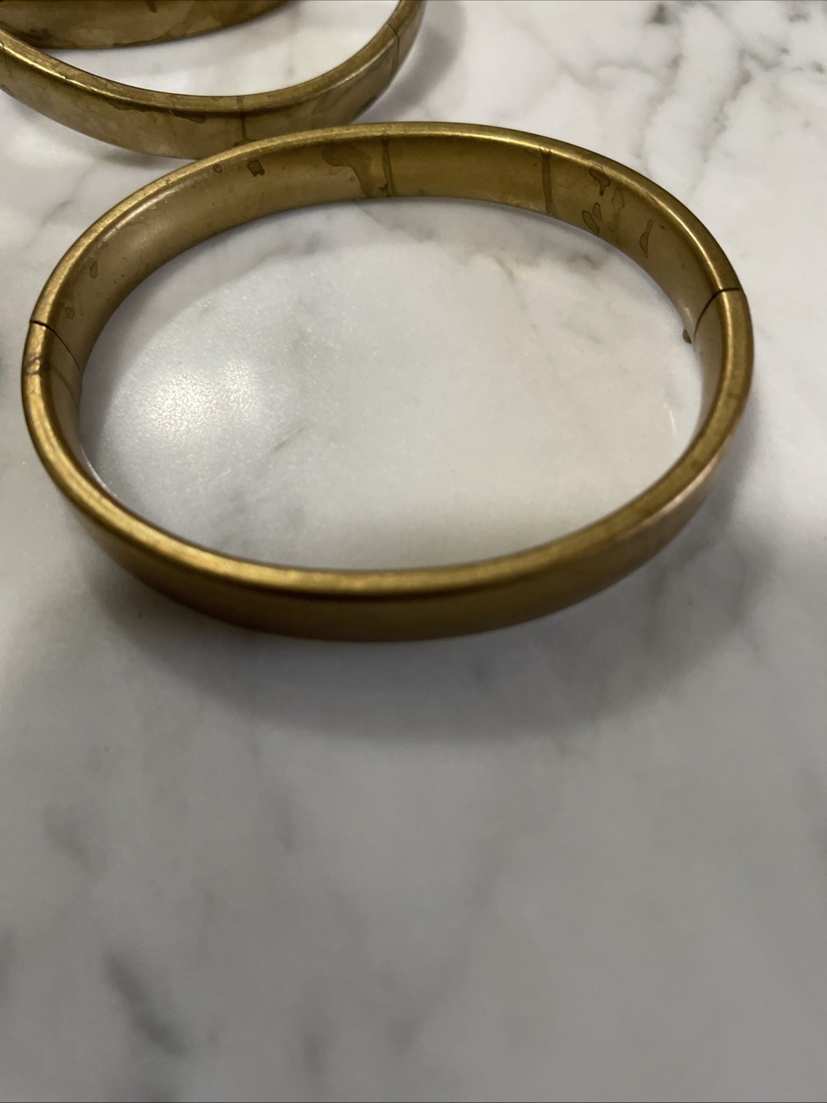 Vintage Natural Aged Patina Solid 9 Mm Brass Smooth Minimalist Bangle Bracelet