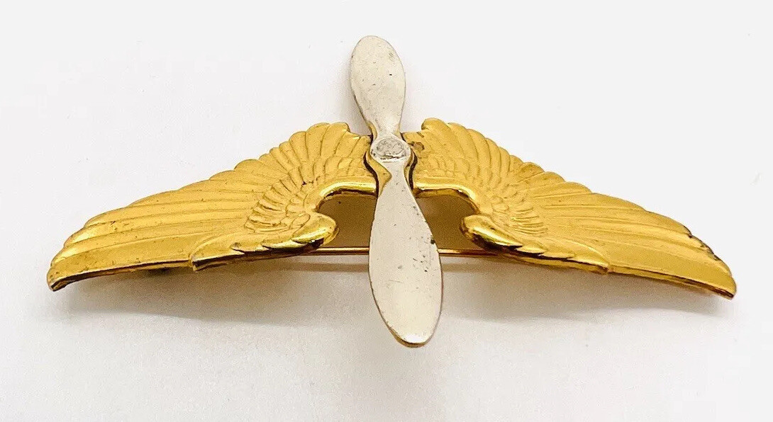 Large WW2 TRUART Large Sterling Silver Army Air Corps Sweetheart Brooch 3 Inches