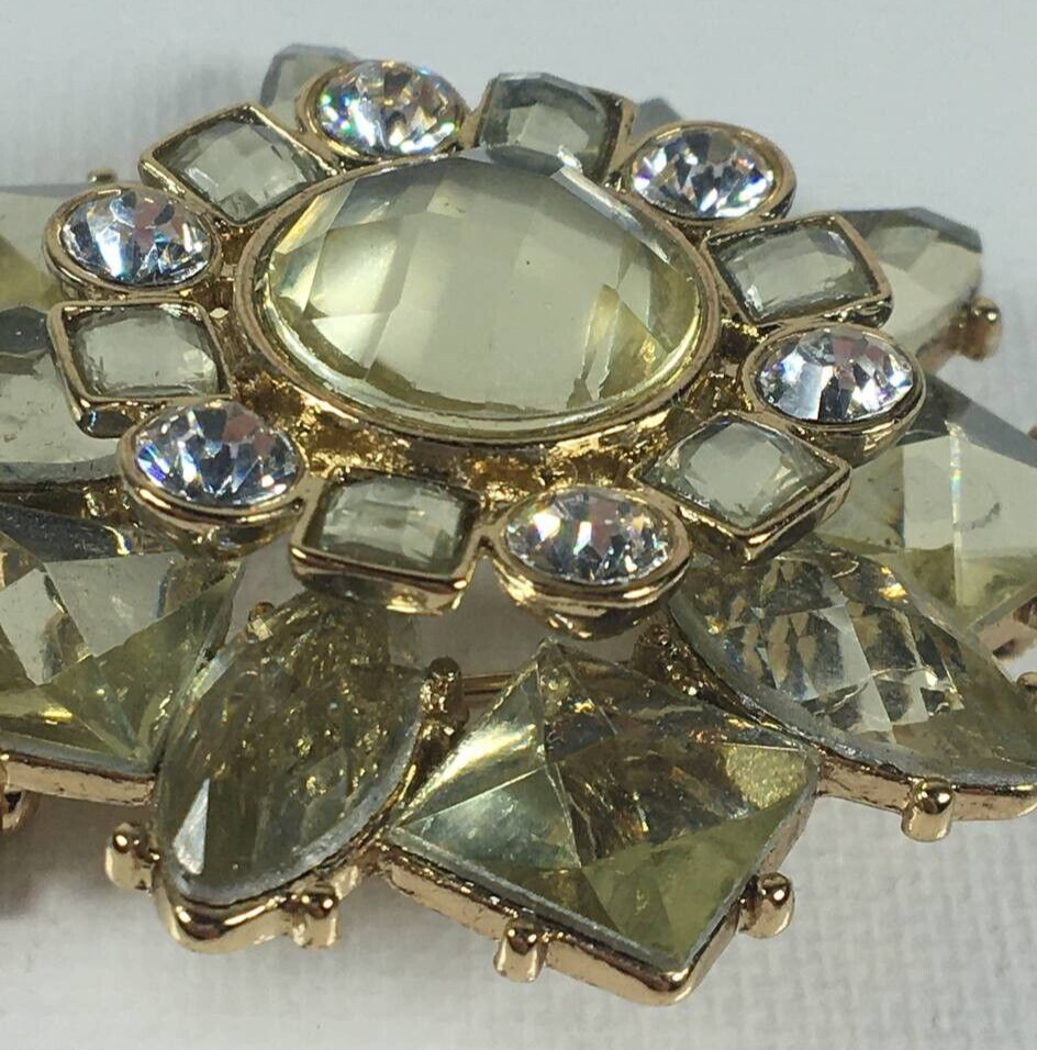 Vintage Metal Stars Shape & Rhinestones Brooch Pin Gold Tone Accessories Jewelry