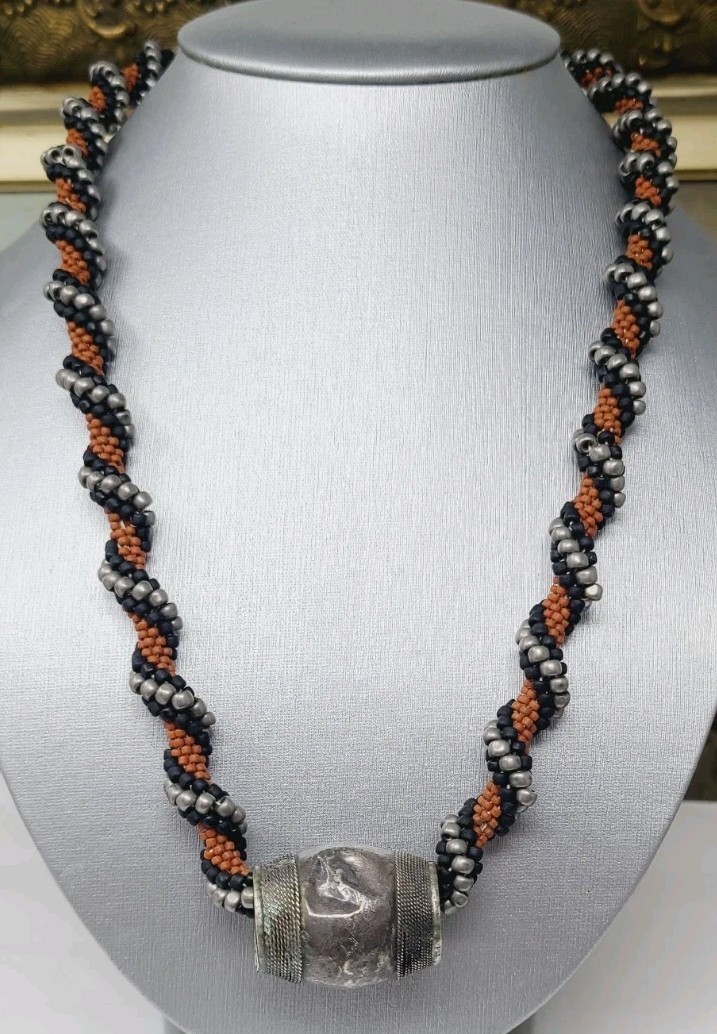 Antique Yemeni Ethnic Bedouin Bead Necklace Glass Beads Yemen African Trade