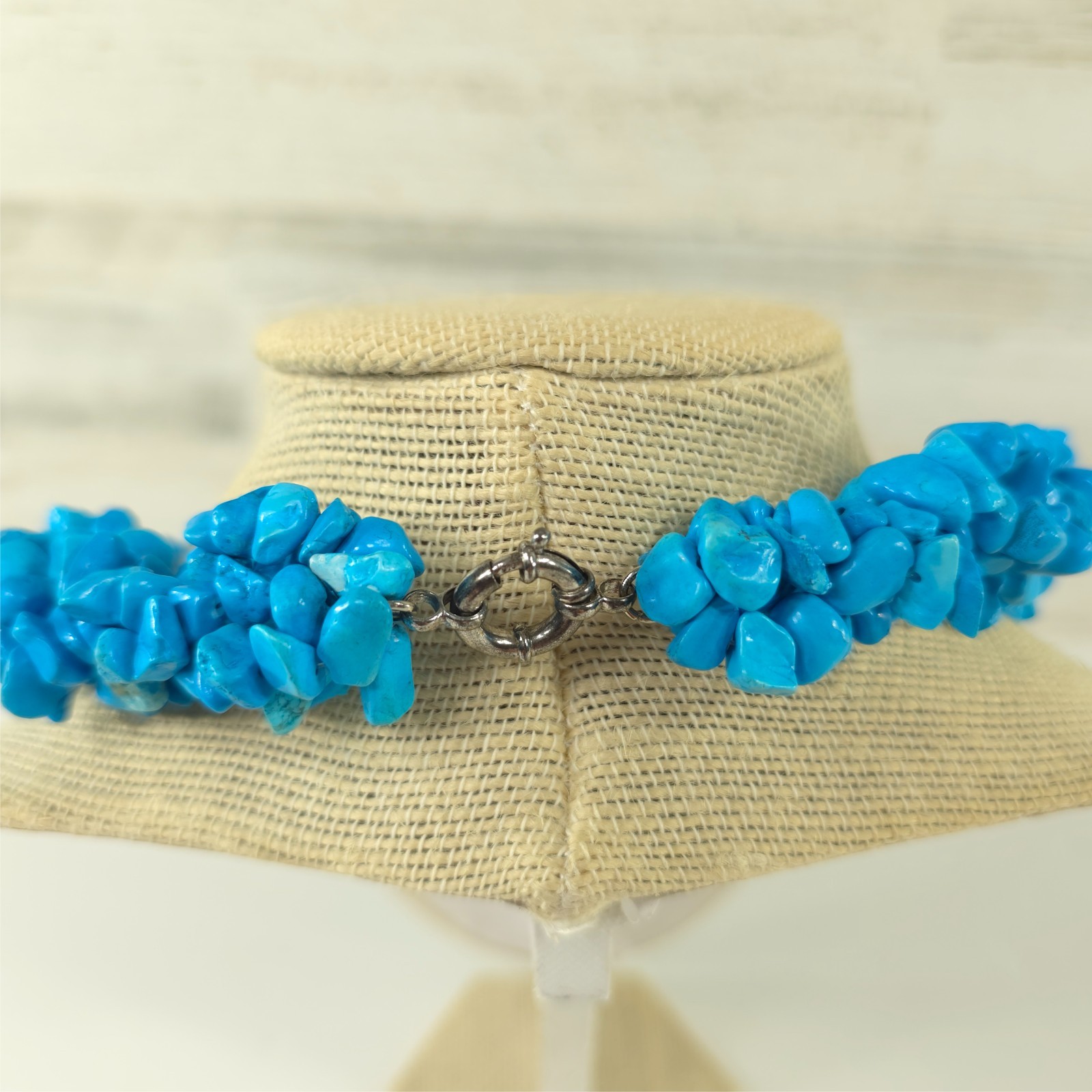 VINTAGE CAROLYN Pollack Sterling Silver .925 BLUE Turquoise Necklace 21 in *EUC*