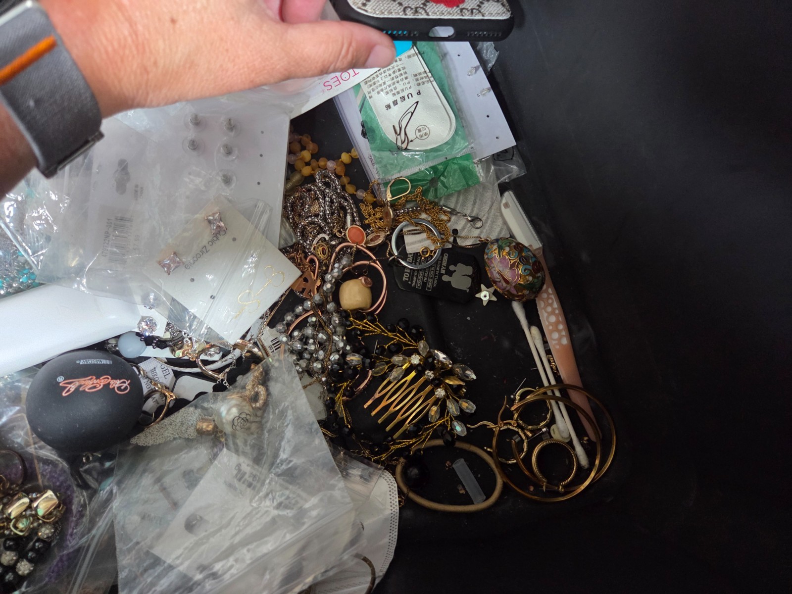 Storage unit find- tote full of jewelry sterling silver