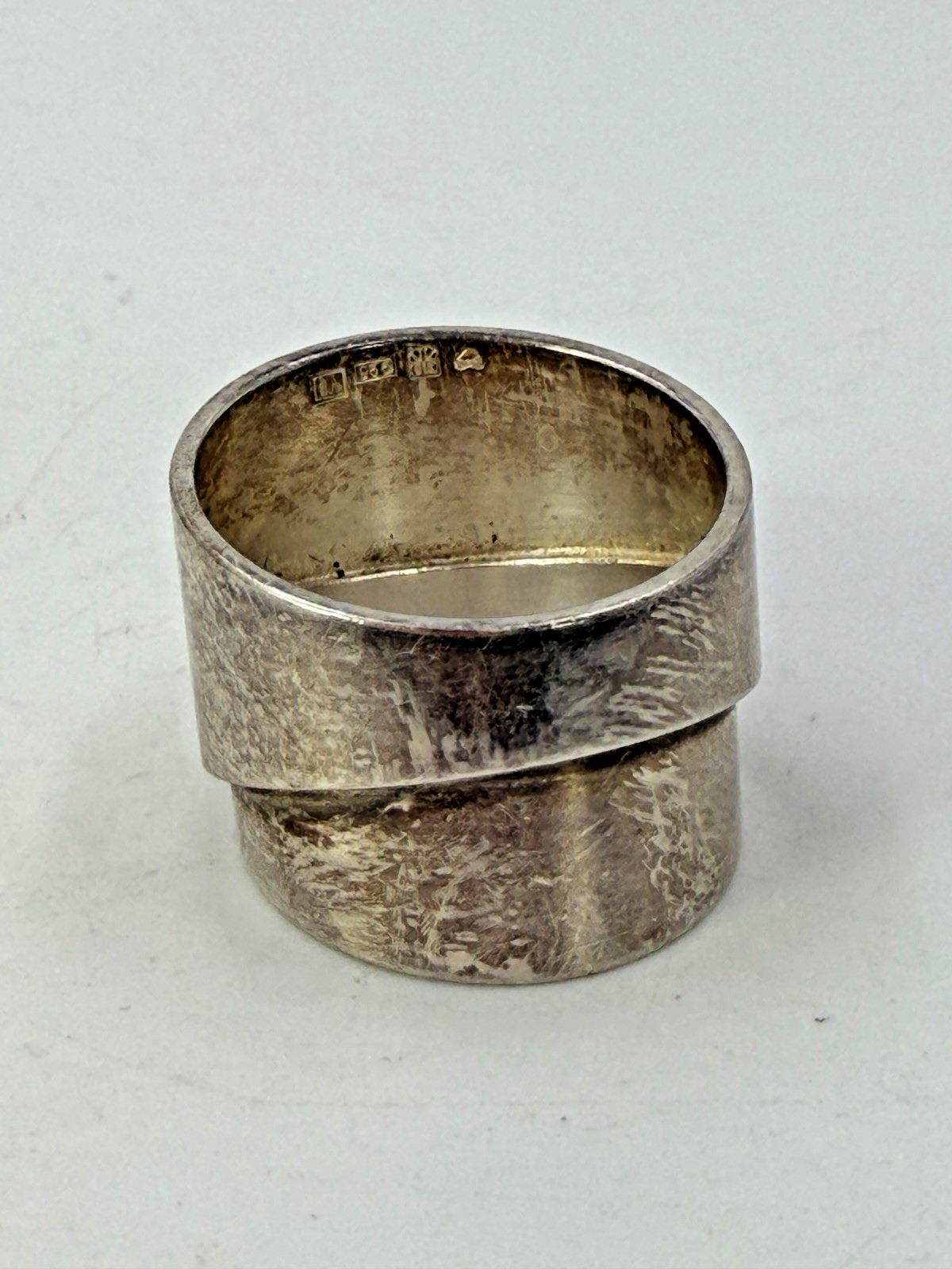 Vintage Sterling Silver Ring Kaunis Koru Wrap Wide Statement Size 7 Unisex