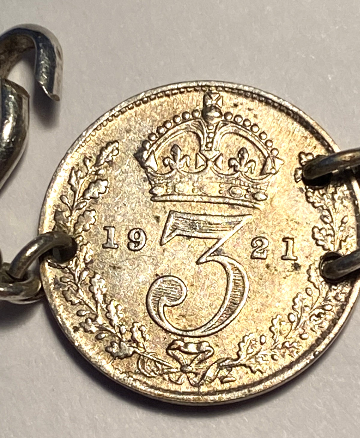1902-1921 Kings George & Edward Sterling 3 Pence Coin Bracelet