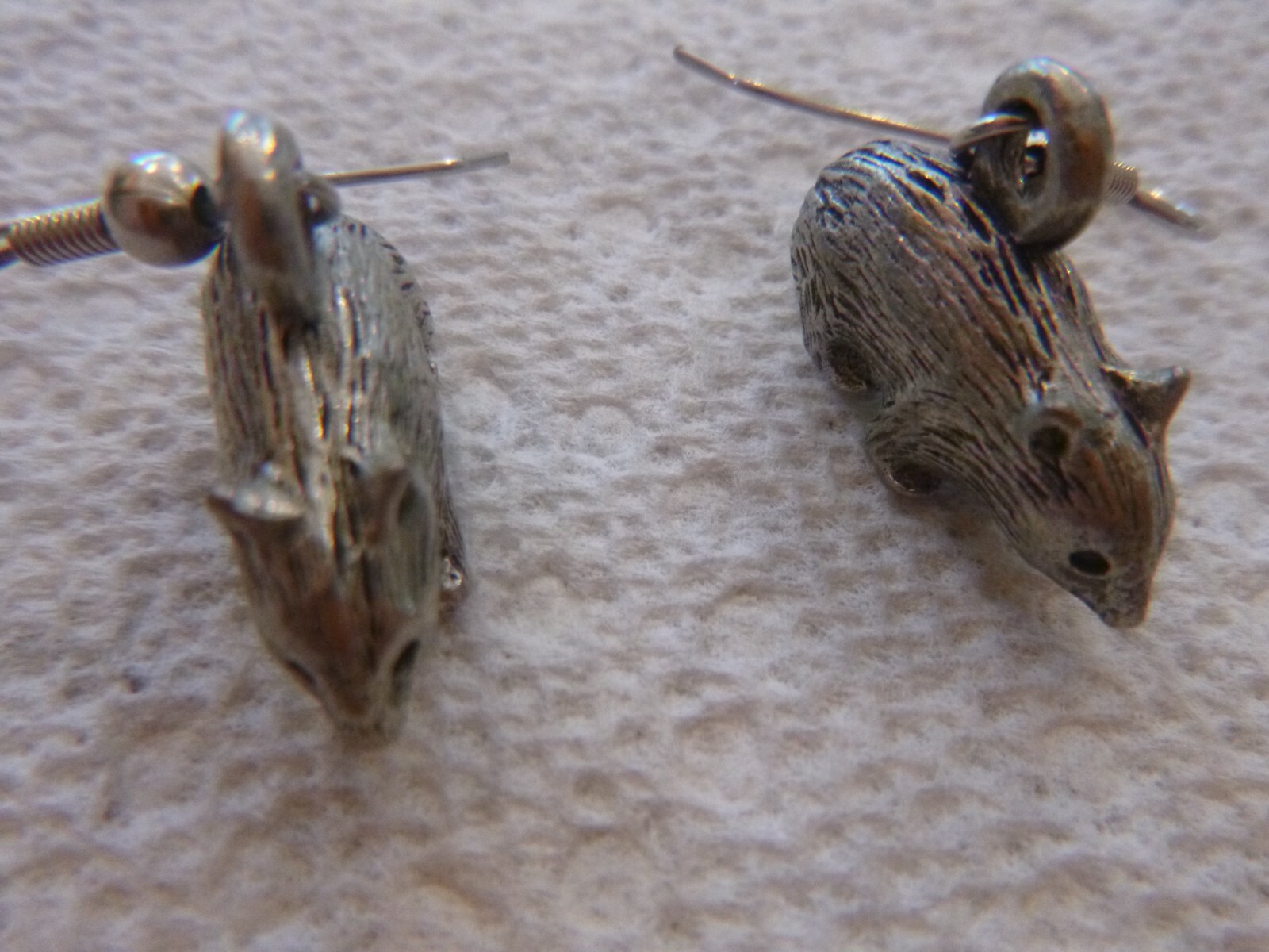 Vintage Sterling/Pewter From Australia Wombat Earrings Very Detailed Unique
