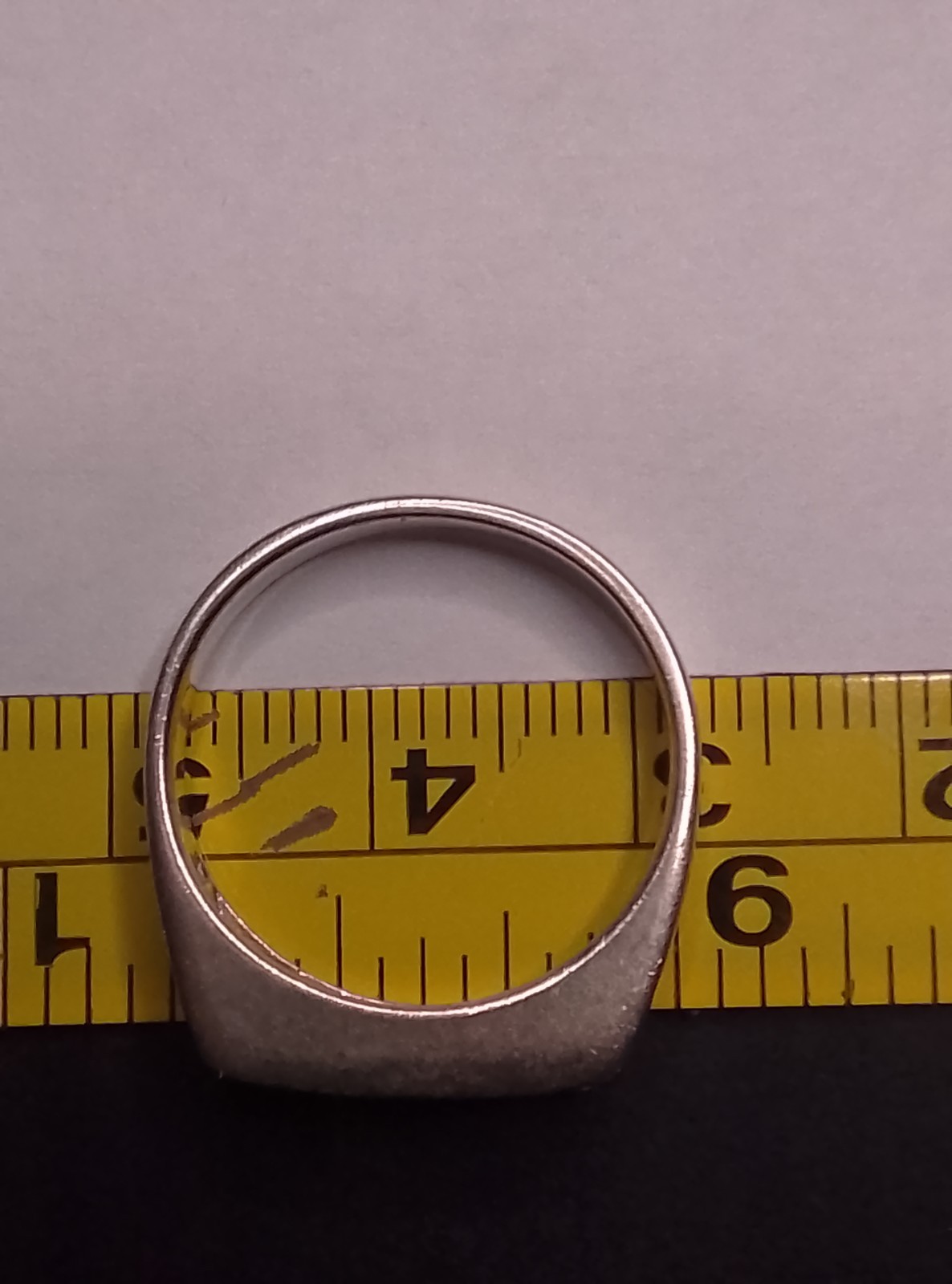Vintage 925 Sterling Silver Peace Ring Cross Signet Band Sz 7.75 Boho Religious